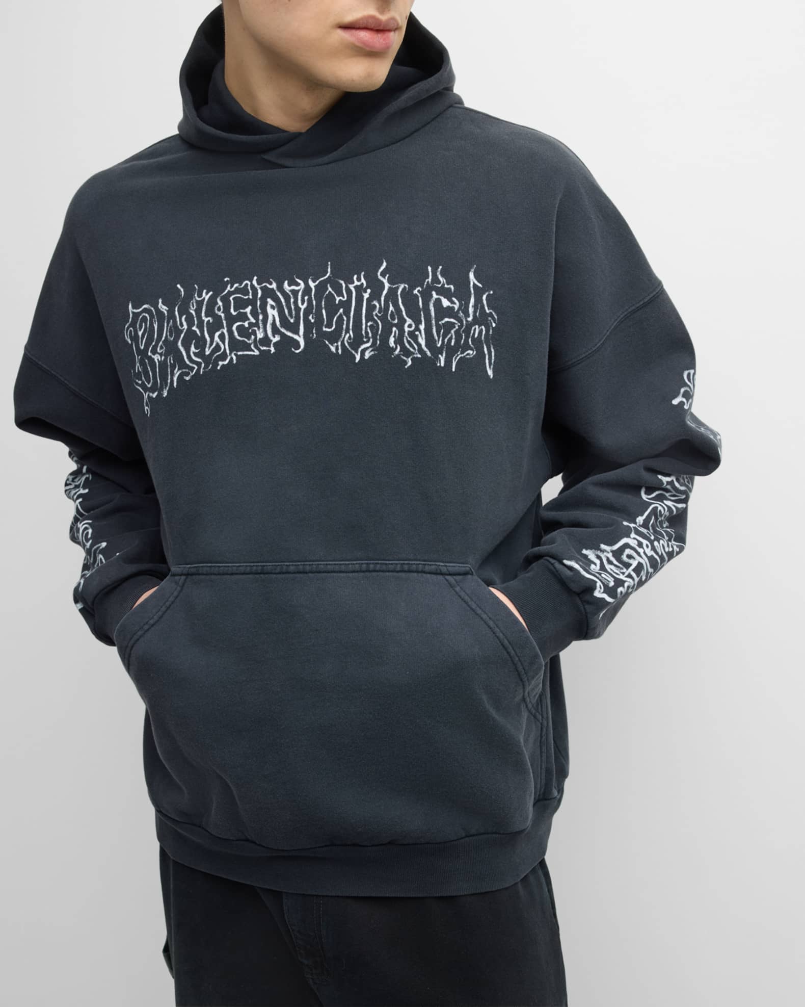 Men s Metal Outline Logo Hoodie