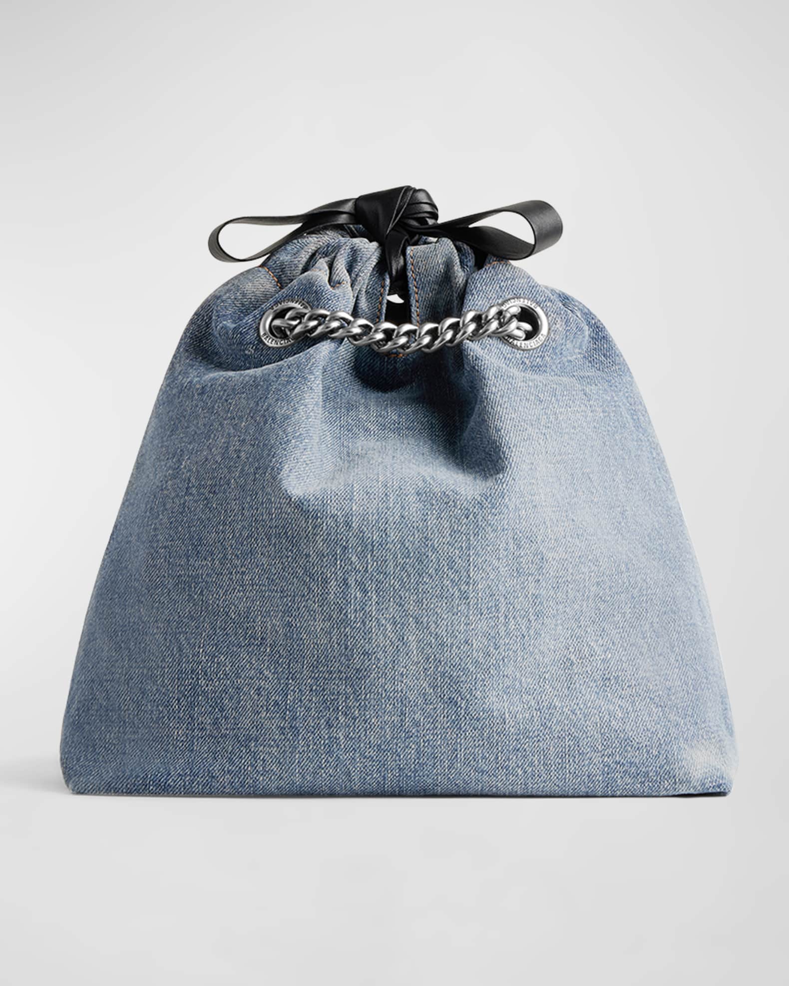 Balenciaga Crush Small Denim Tote Bag | Neiman Marcus