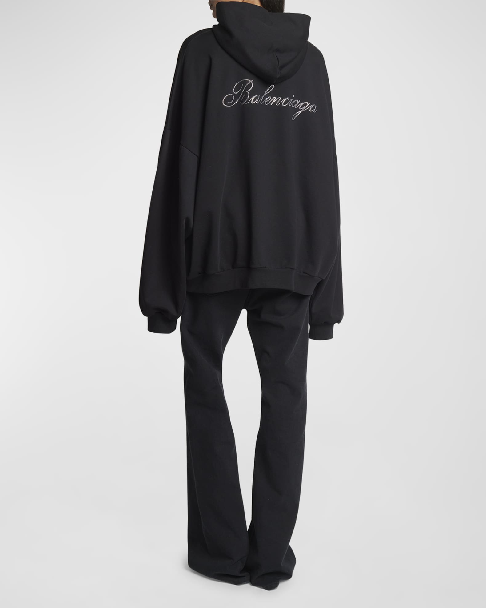 Balenciaga Handwritten Strass Oversized Hoodie | Neiman Marcus