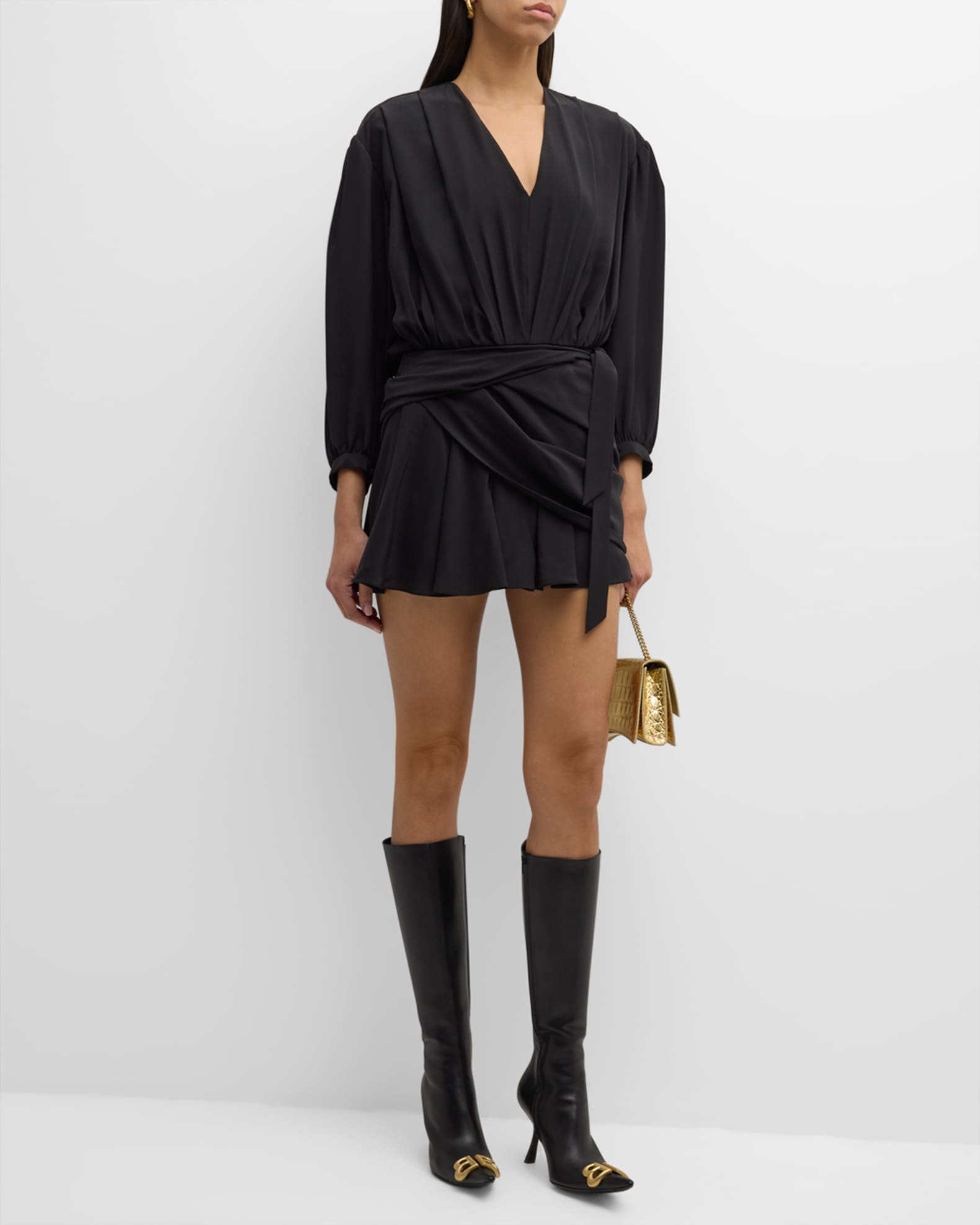V Neck Mini Dress