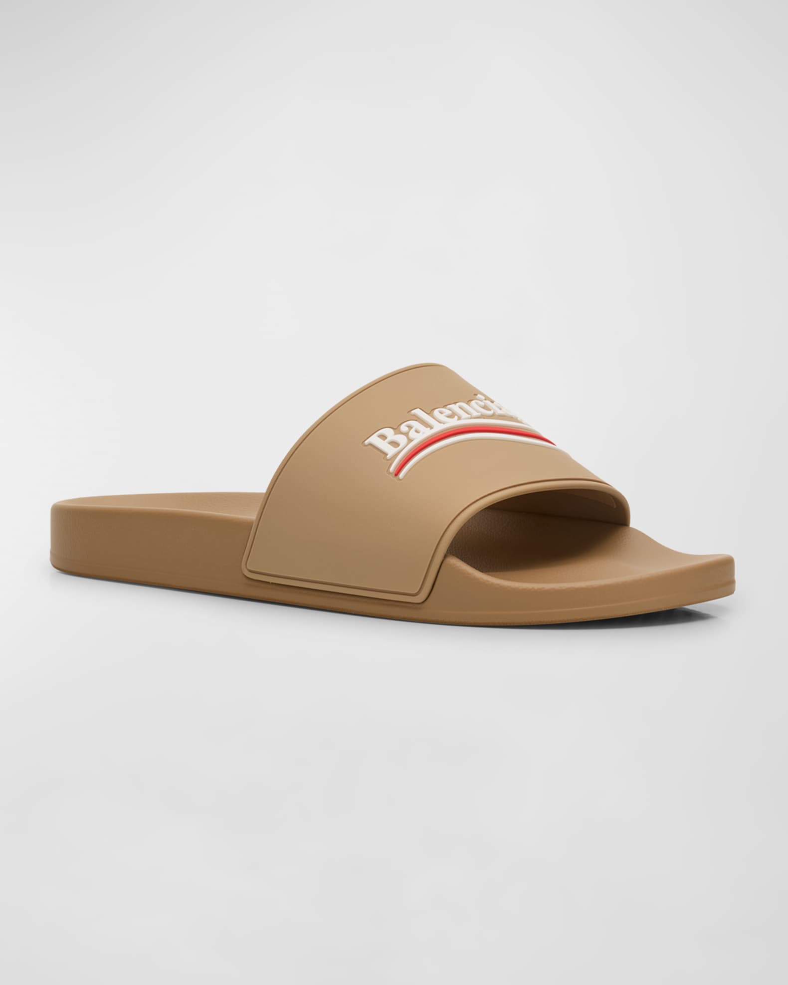 Men s Rubber Logo Pool Slides