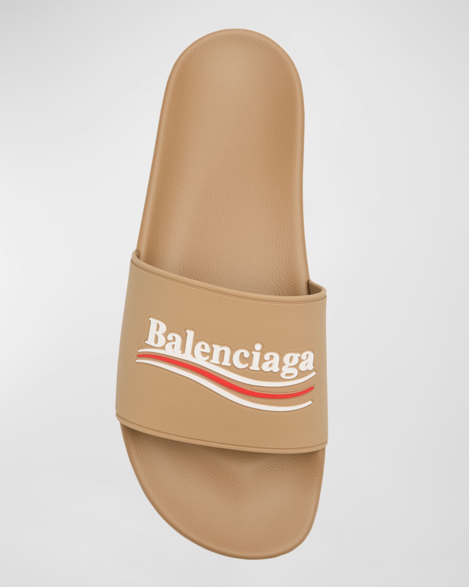 Balenciaga Men's Rubber Logo Pool Slides | Neiman Marcus