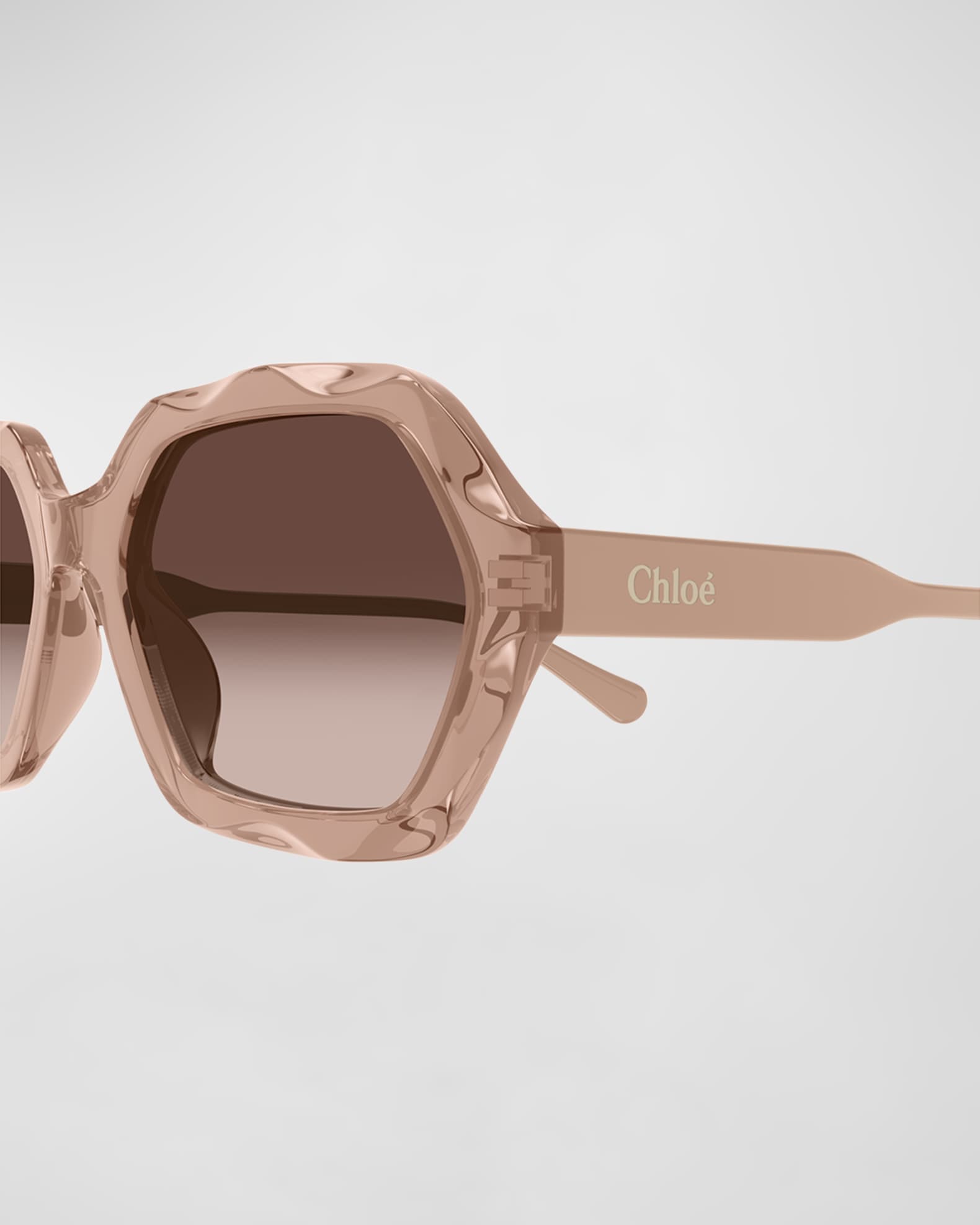 Chloe Wavy Acetate Rectangle Sunglasses | Neiman Marcus