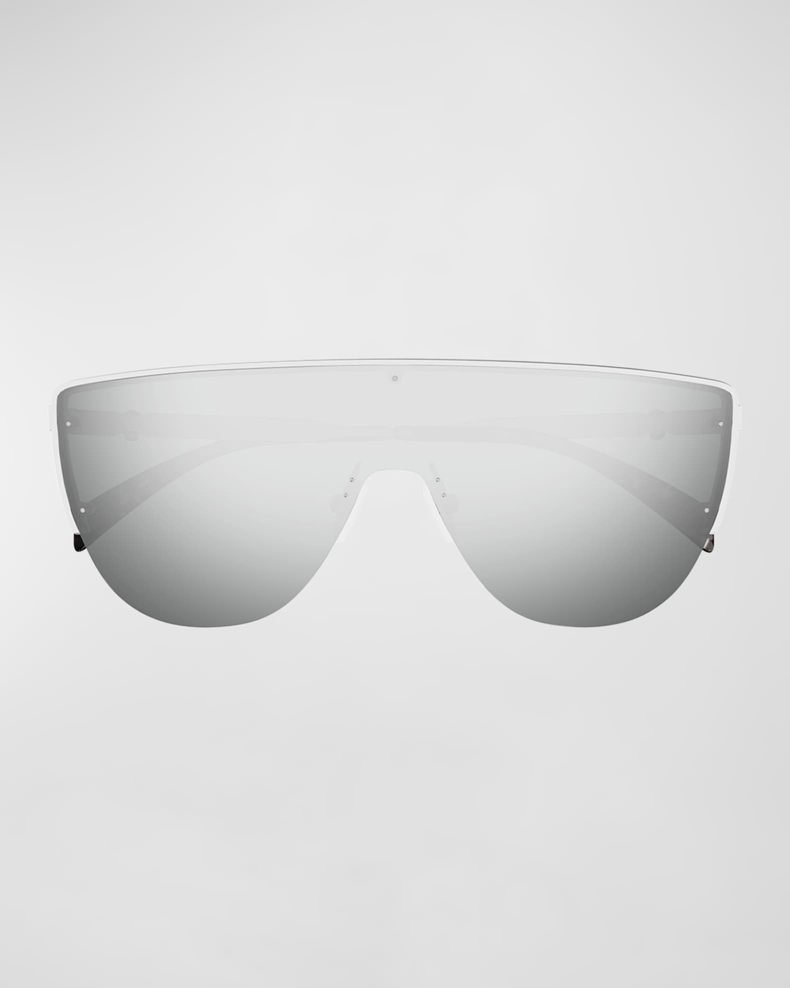 Alexander McQueen Men s Skull Metal Shield Sunglasses Neiman Marcus