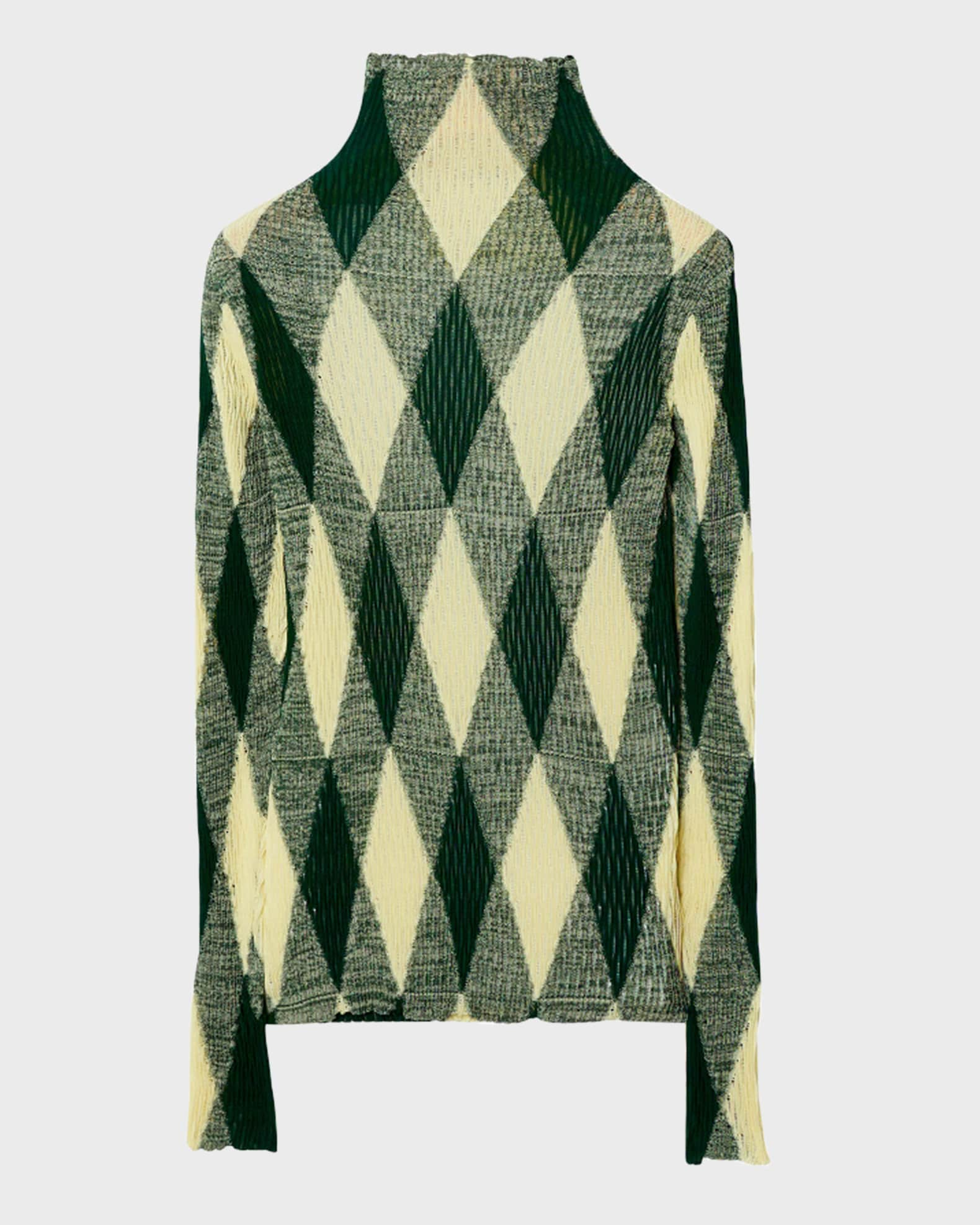 Burberry Green Argyle Sweater