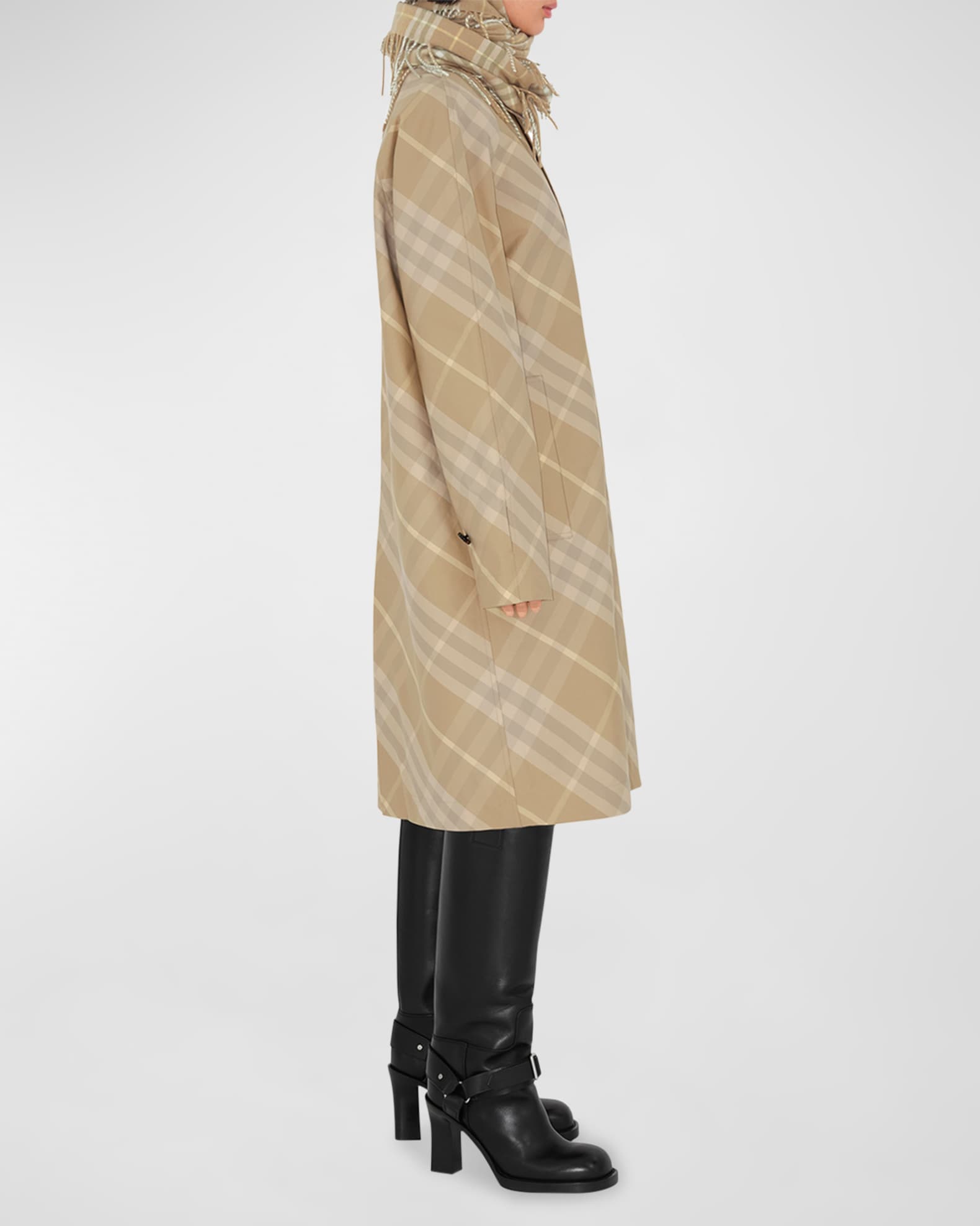 Burberry Reversible Check Print Trench Coat Neiman Marcus