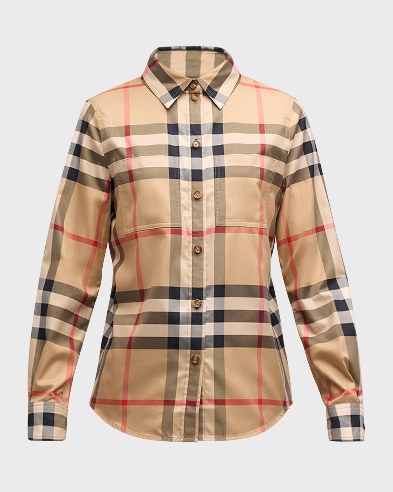 Burberry Nivi Check Collared Shirt Neiman Marcus