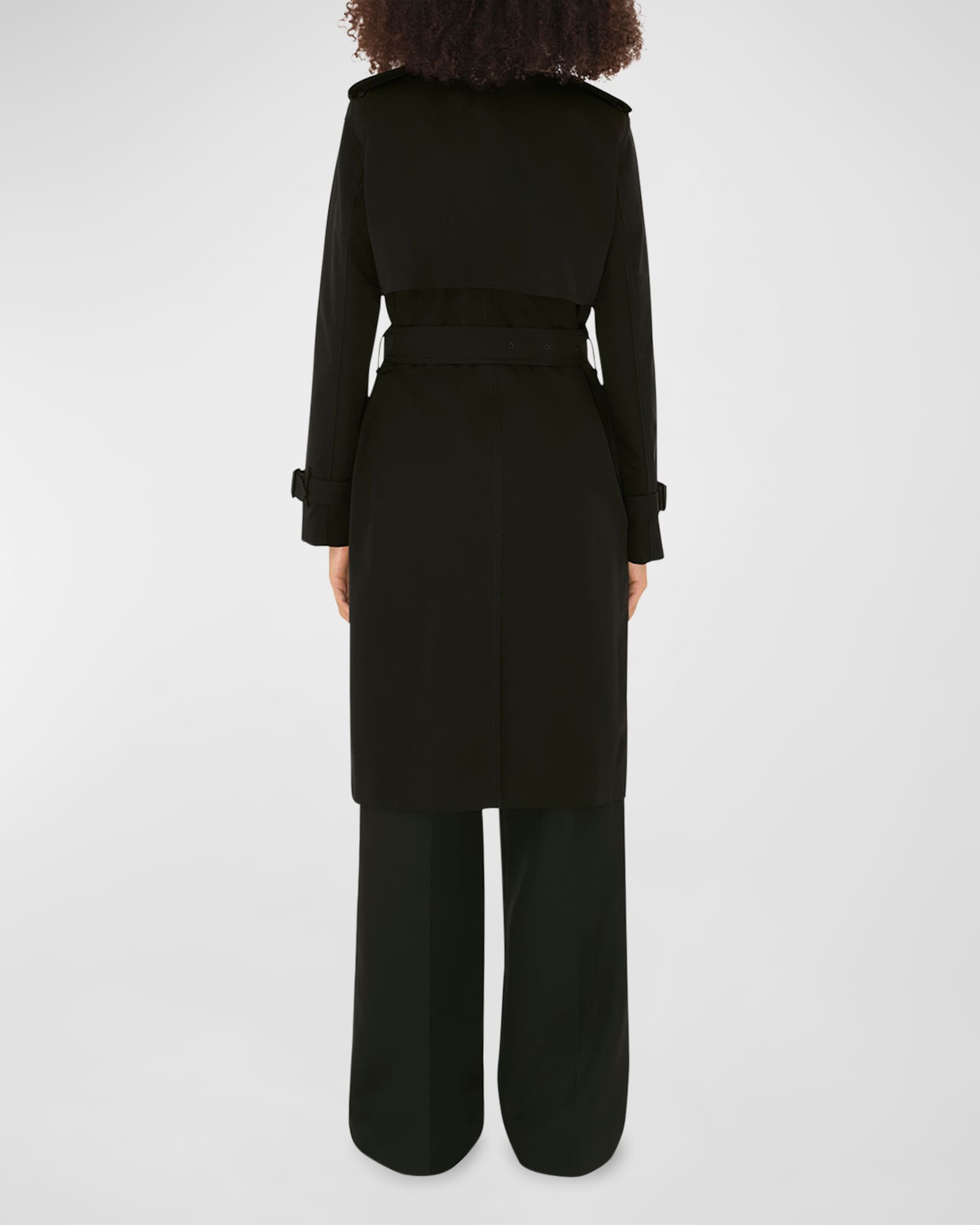 Burberry Sandridge Check Belted Double Breasted Trench Coat