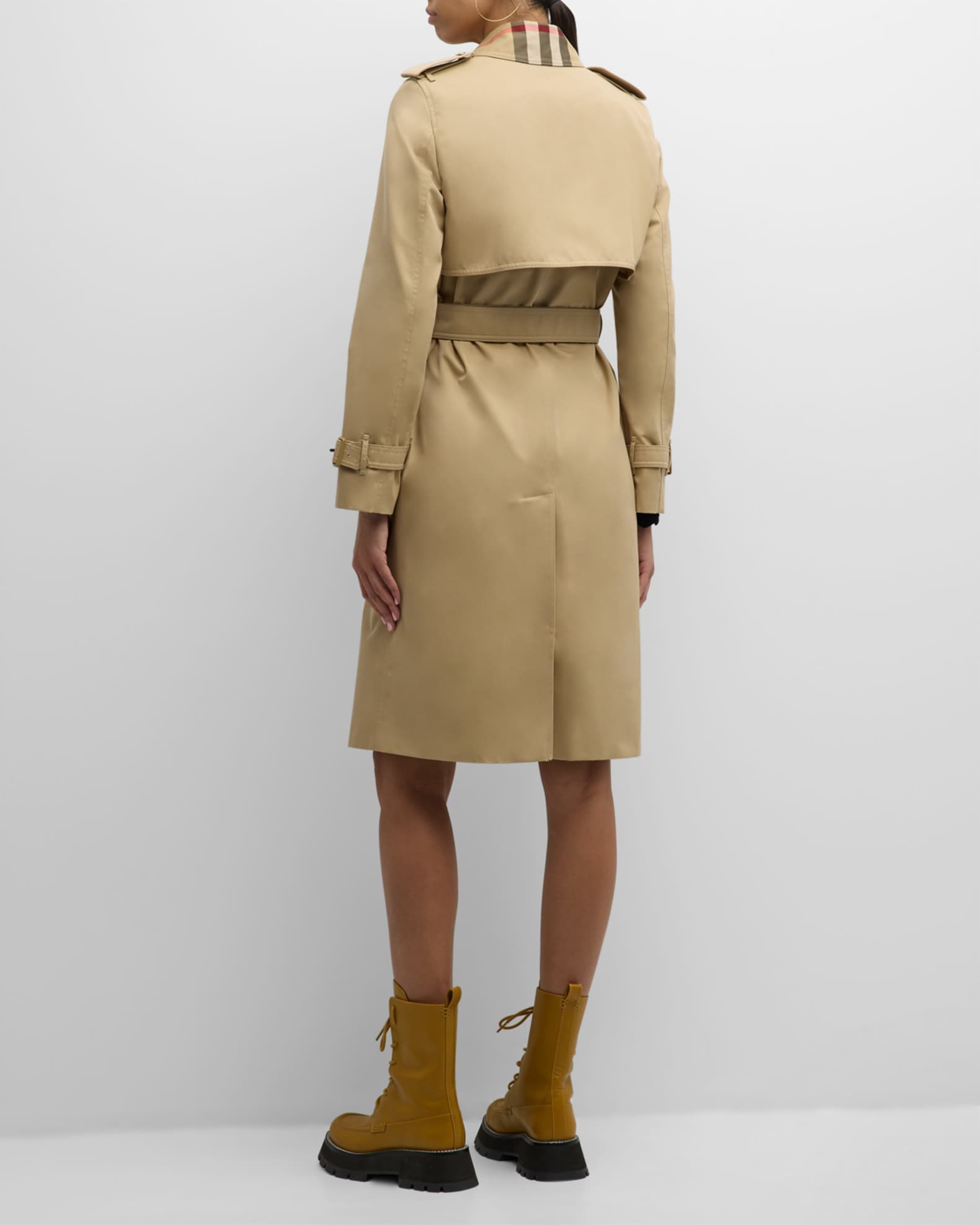Sandridge Check Double Breasted Tench Coat