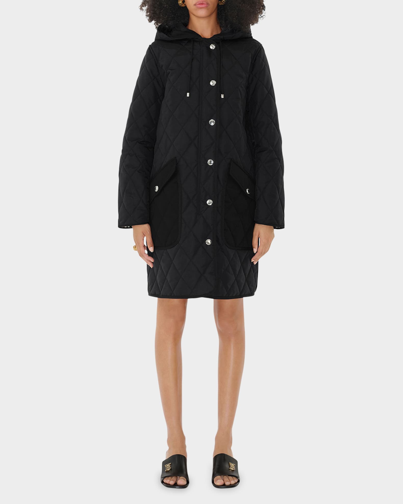 Roxby Quilted Top Coat with Hood