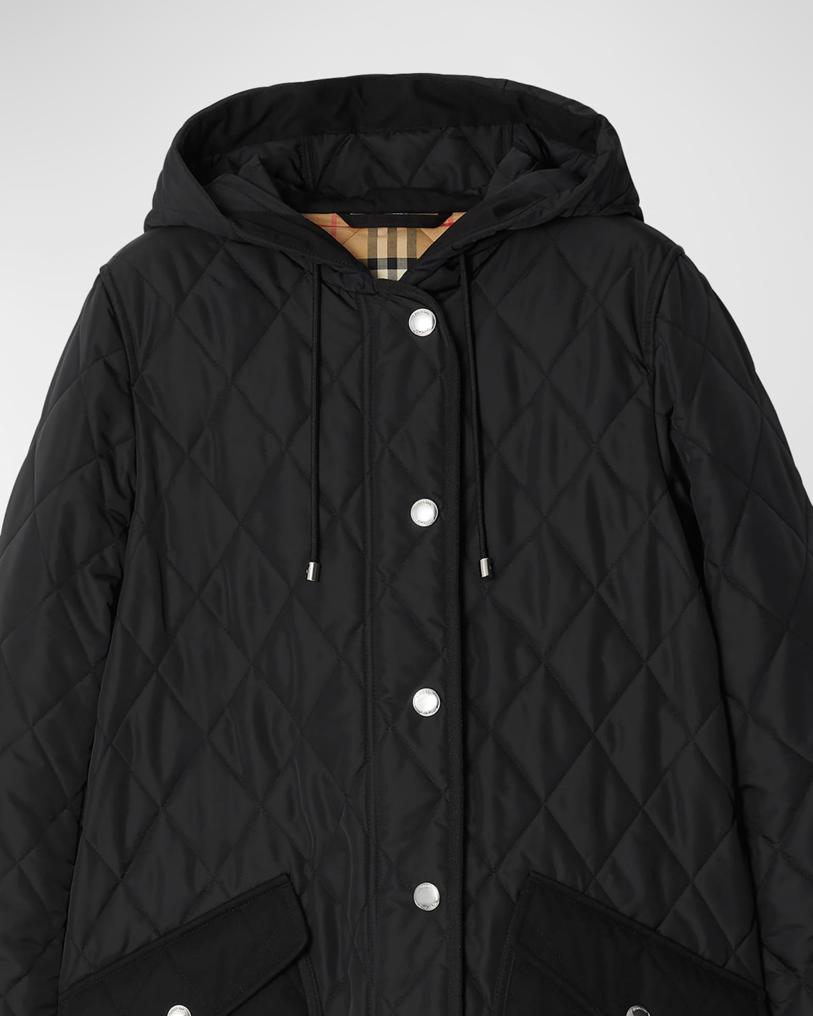 Burberry quilted jacket hood best sale