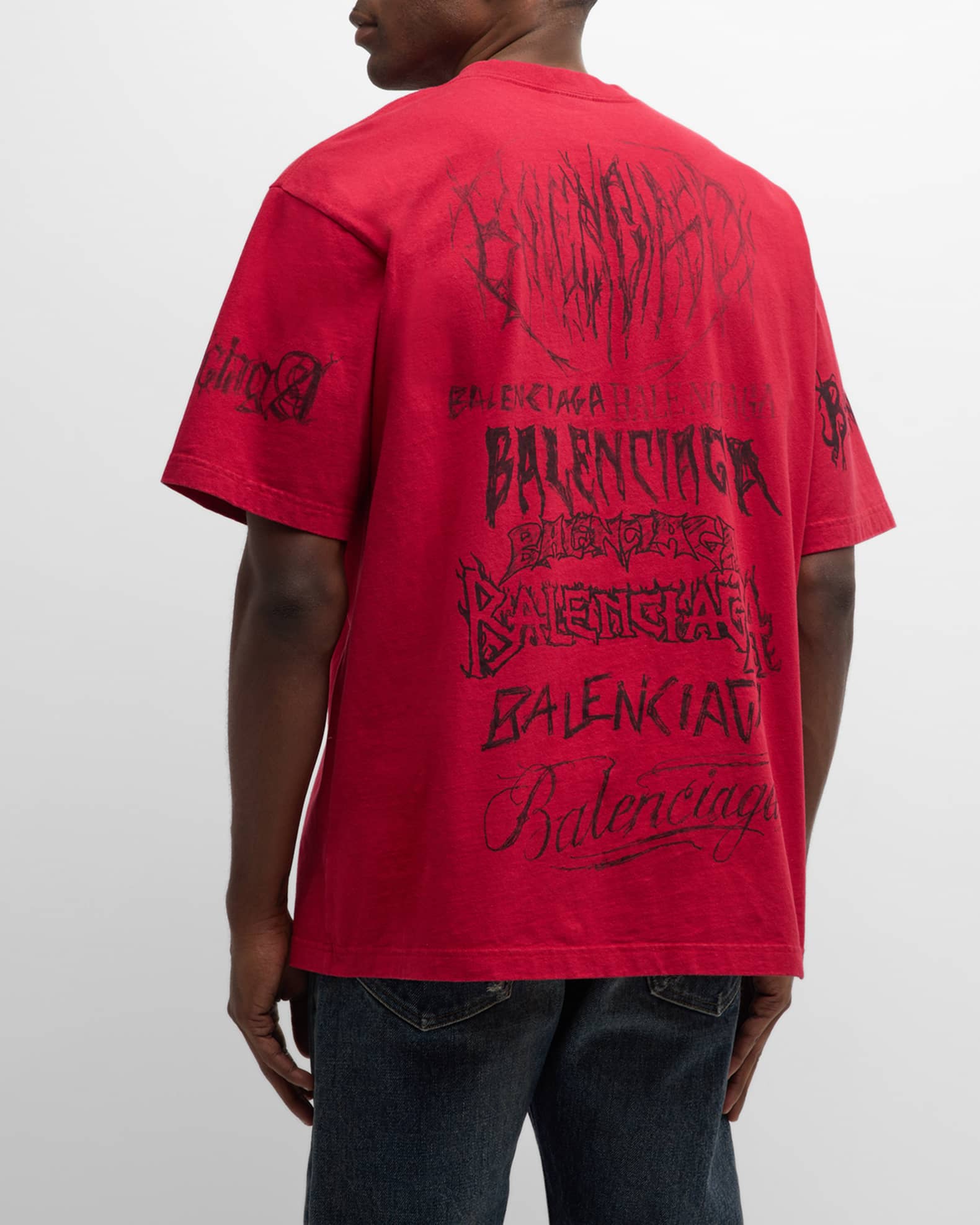 Balenciaga Men s DIY Metal Large Fit T Shirt Neiman Marcus