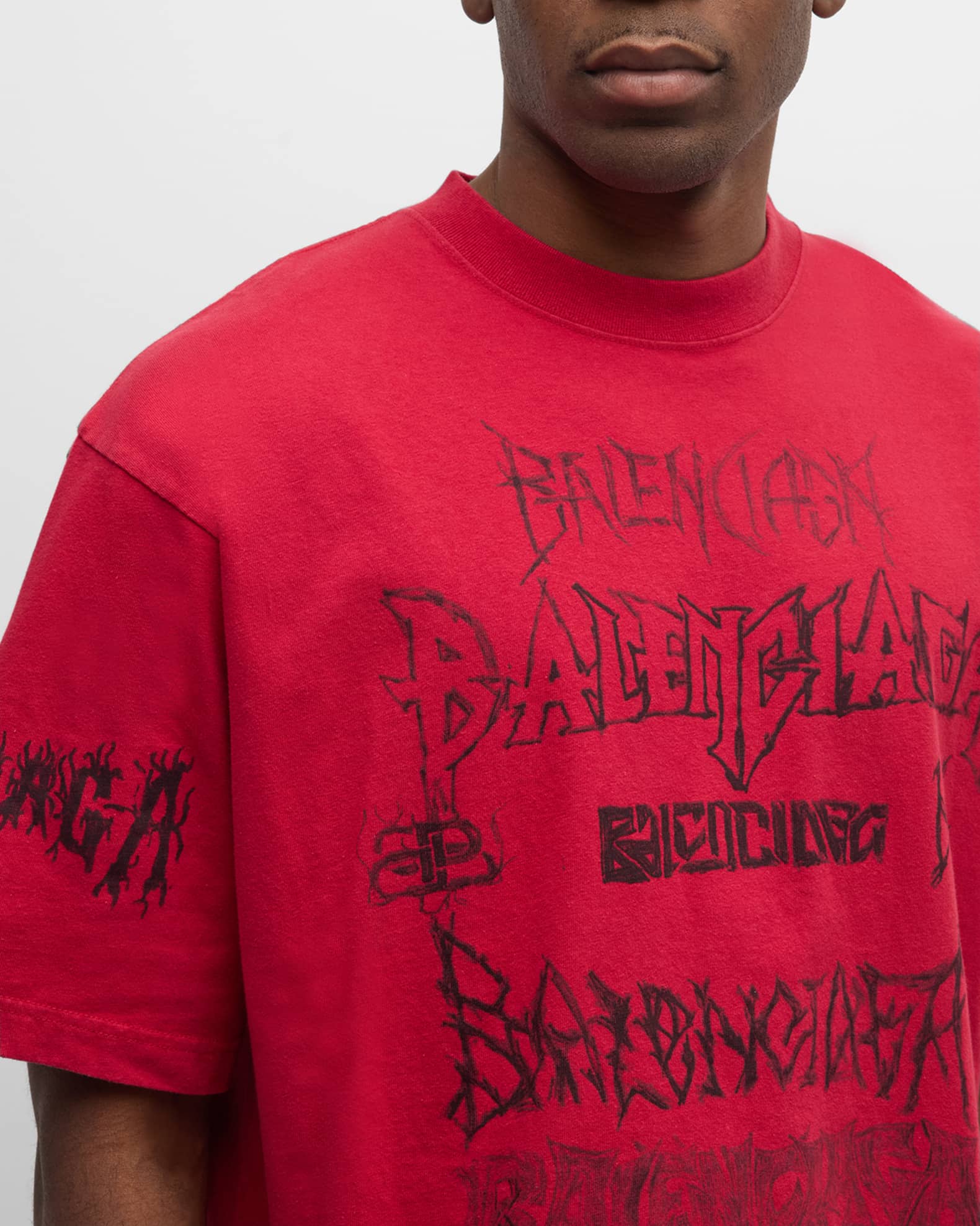 Balenciaga Men's DIY Metal Large Fit T-Shirt | Neiman Marcus