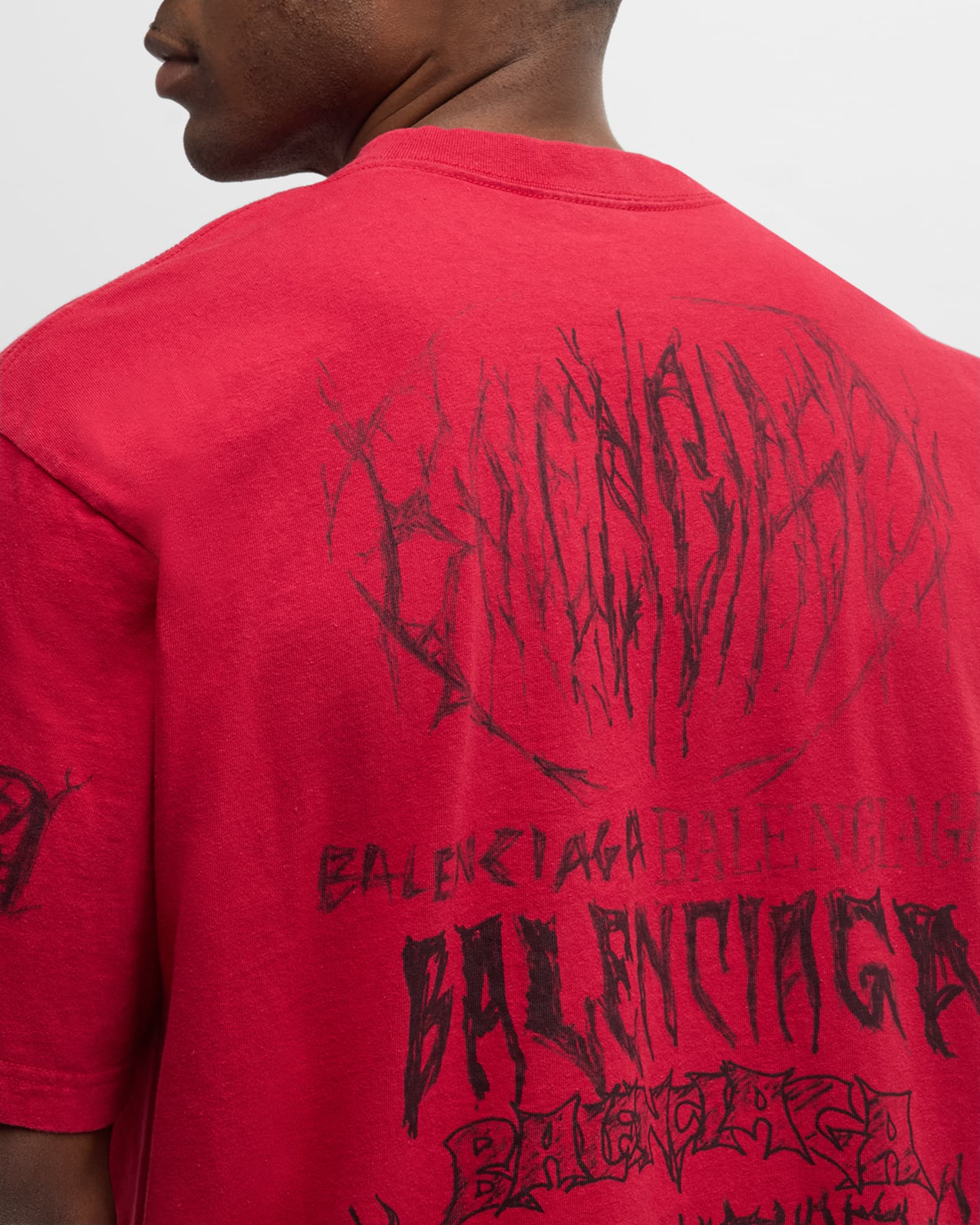 【BALENCIAGA】メンズDIYメタル・ラージフィットTシャツ Balenciaga Men's DIY Metal Large Fit T-Shirt | Neiman Marcus