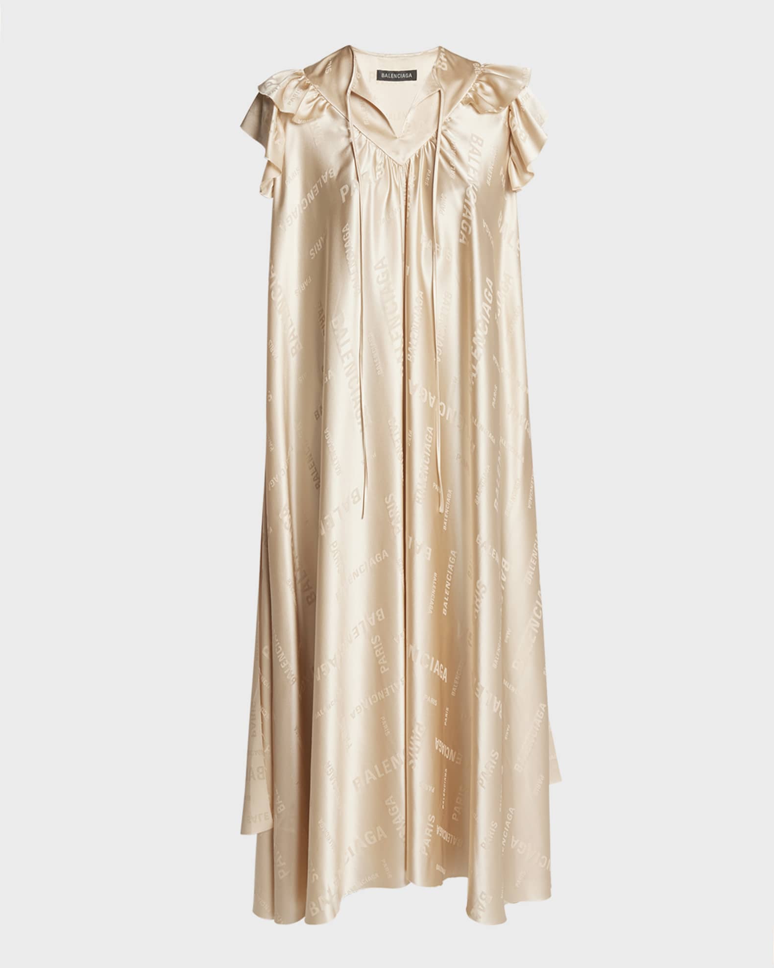 ワンピース BALENCIAGA SS23 Sand silk blend dress (725415T2111 9501) Balenciaga Sand Silk Blend Dress Effortless Elegance – LOZURI®
