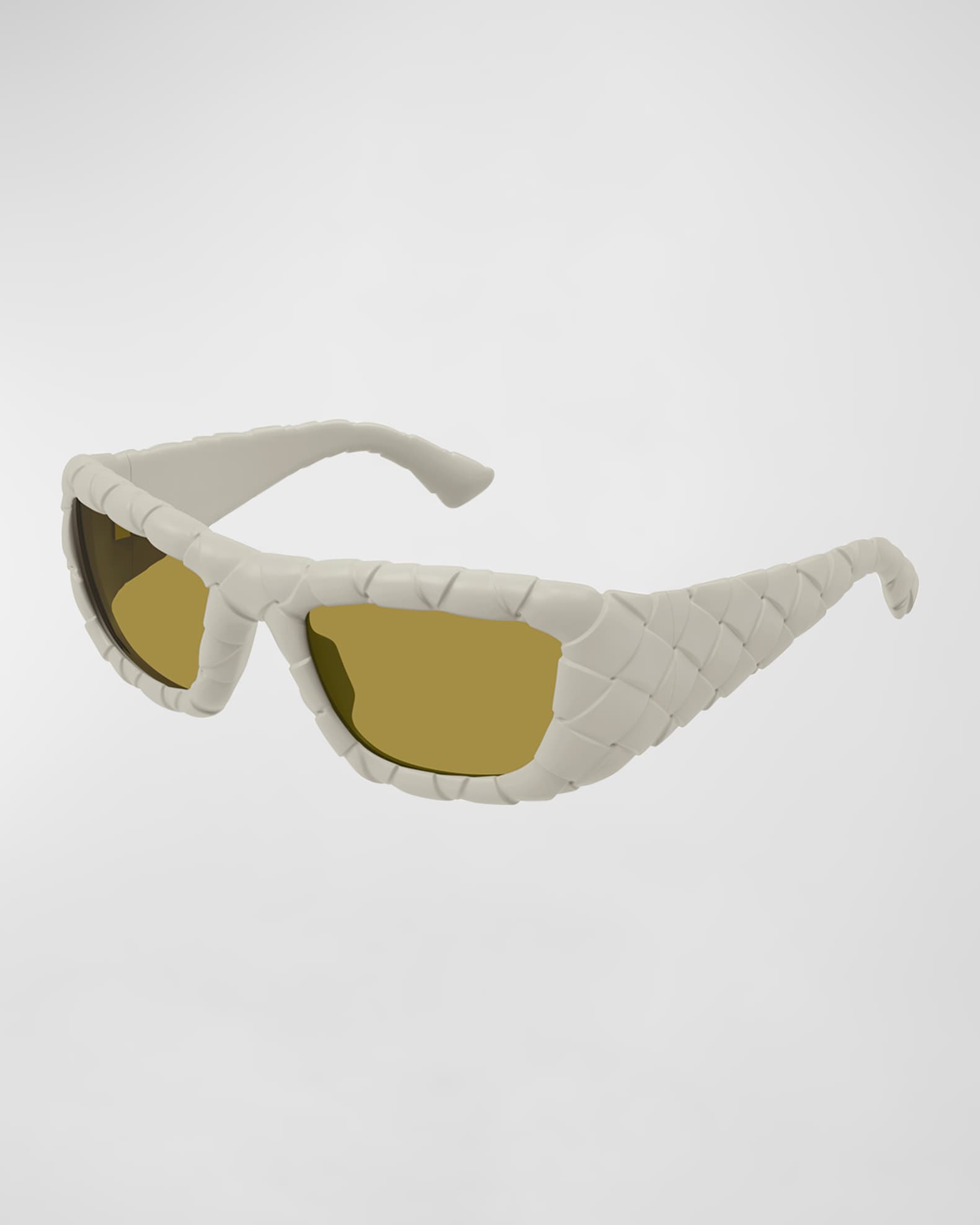 Bottega Veneta Woven Plastic Rectangle Sunglasses