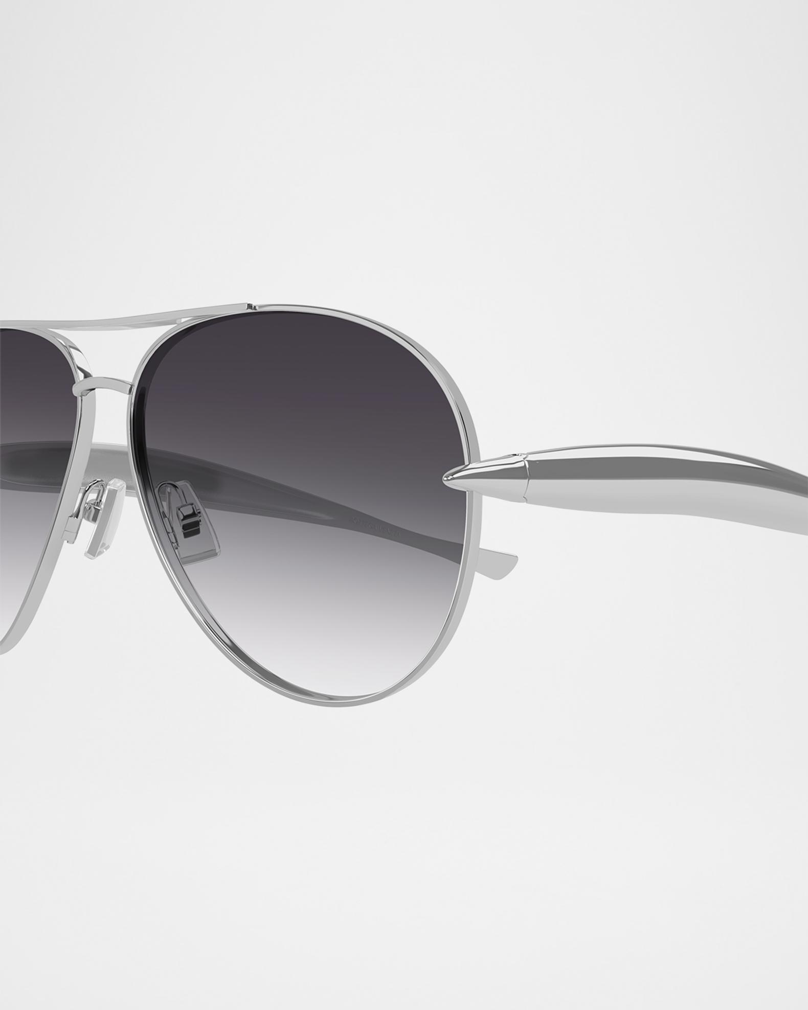 Bottega Veneta Gray Oversized Acetate Sunglasses with Silver Chain Accent Bottega Veneta BV1386S 007 Sunglasses - US main image 2