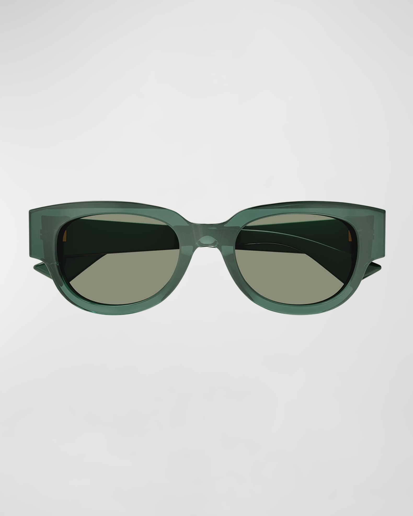 Bottega Veneta Engraved Logo Acetate Cat-Eye Sunglasses