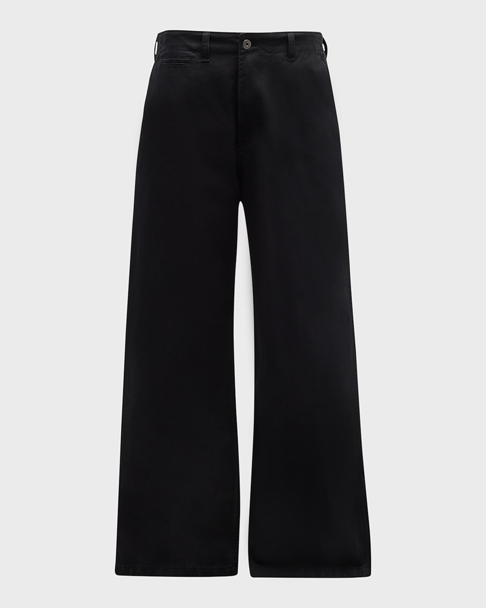 Men's Wide-Leg Gabardine Trousers