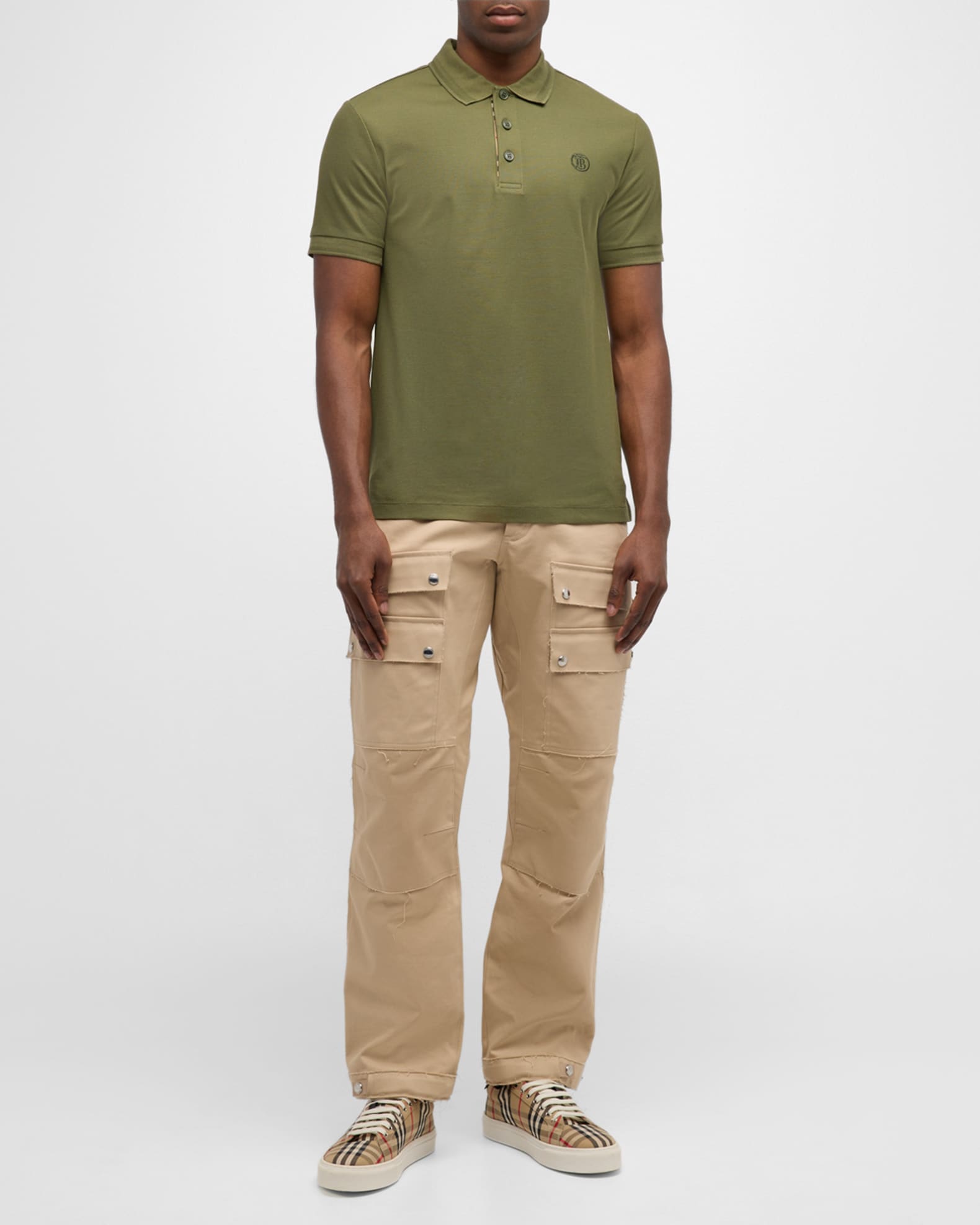 Men s Eddie Polo Shirt with Check Placket