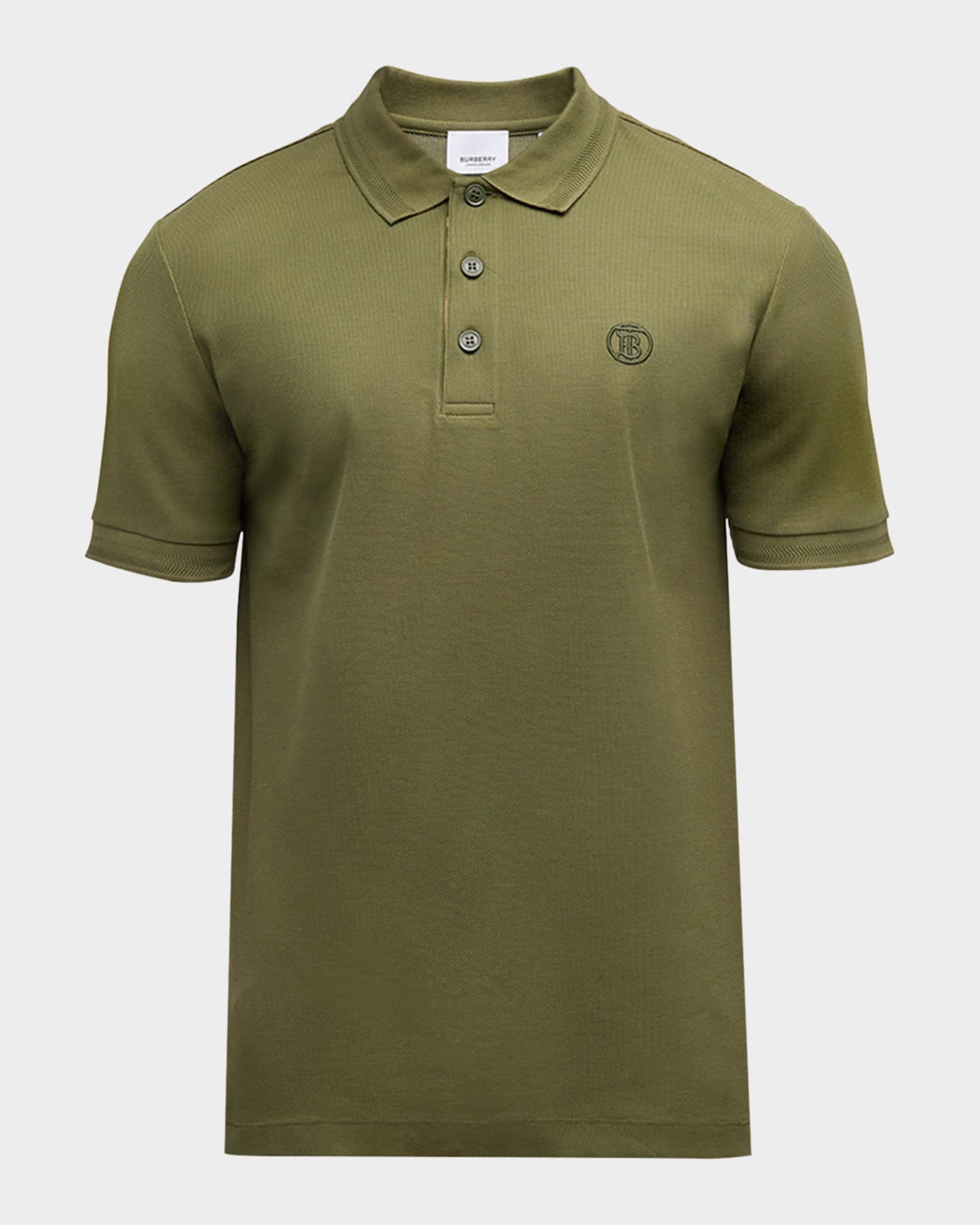 Burberry Men s Eddie Polo Shirt with Check Placket Neiman Marcus
