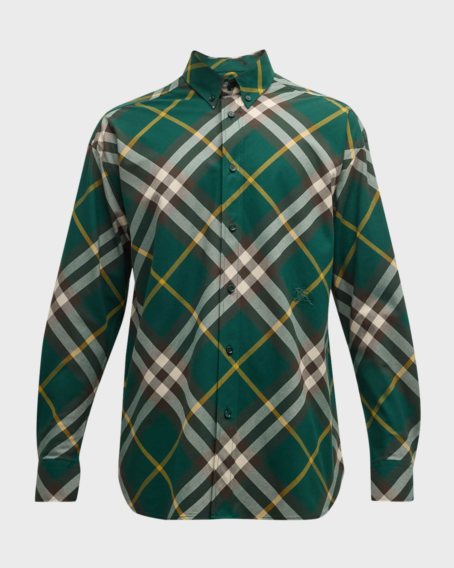 Mens burberry plaid button down outlet