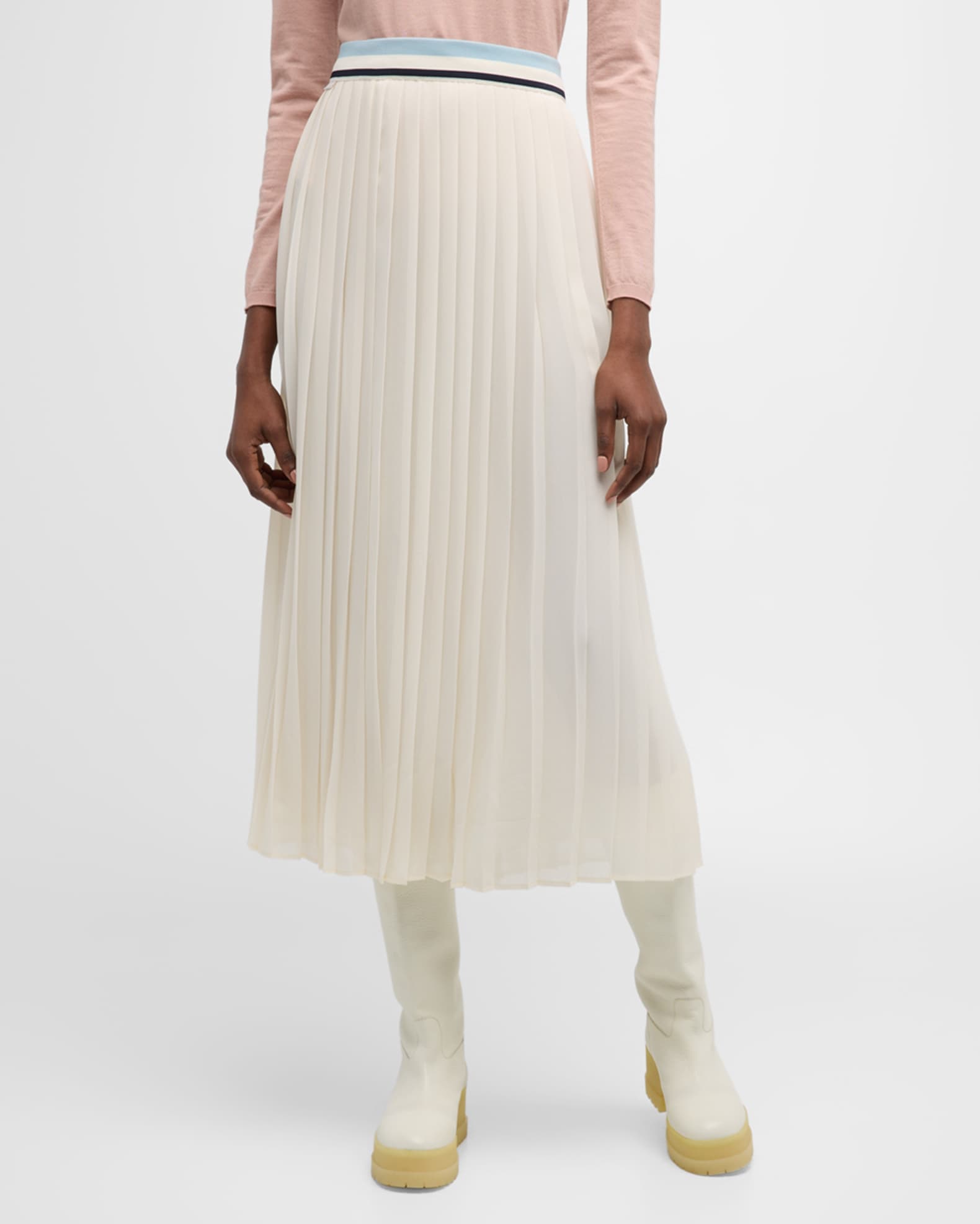 Moncler Pleated Midi Skirt | Neiman Marcus