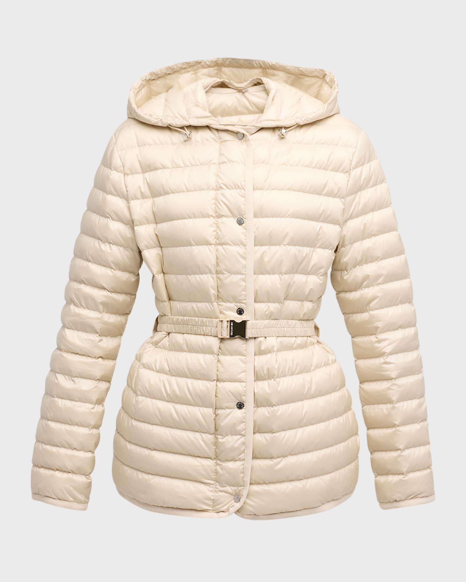 Moncler Oredon Short Puffer Parka Jacket Light Beige