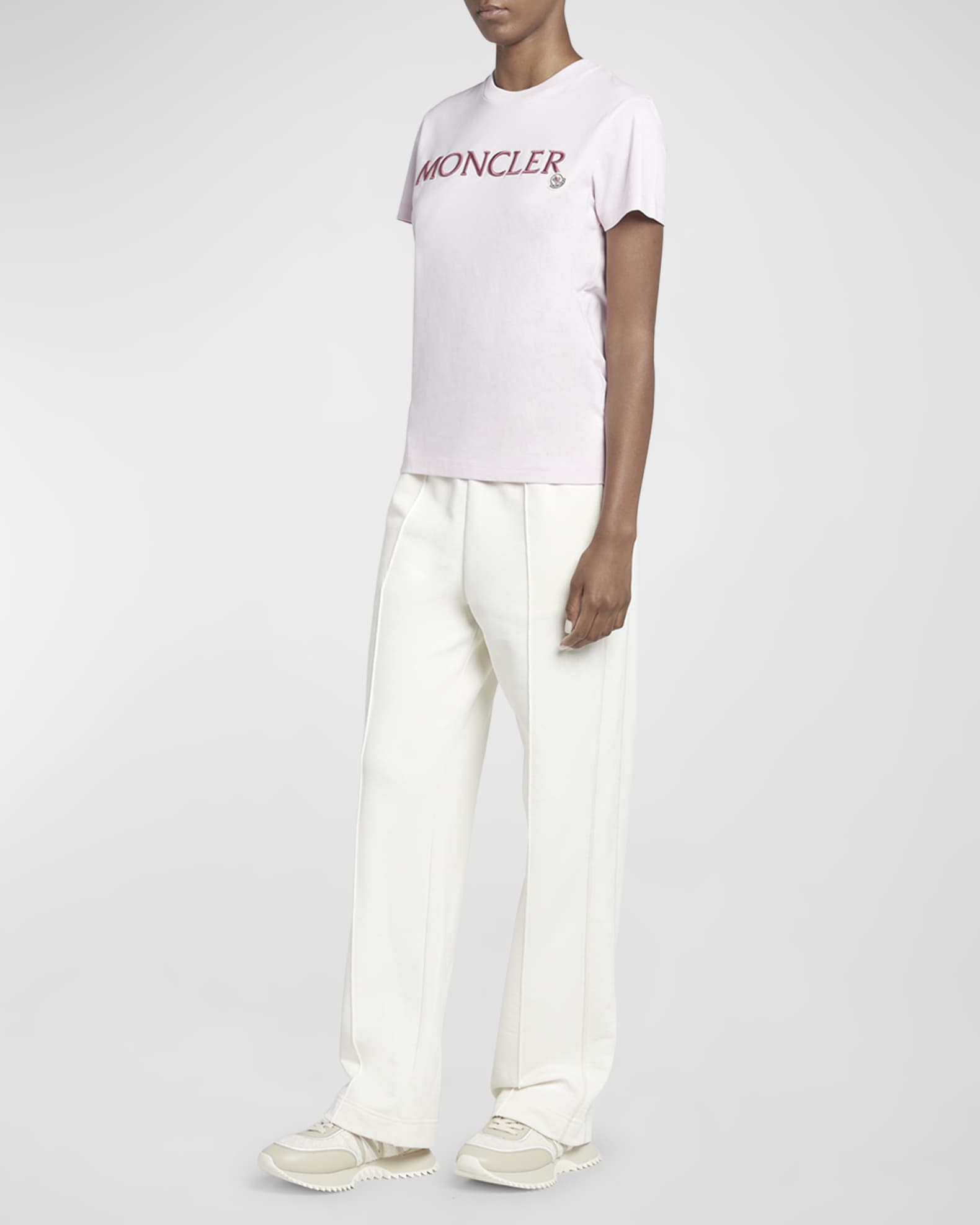 Pink moncler t shirt new arrivals