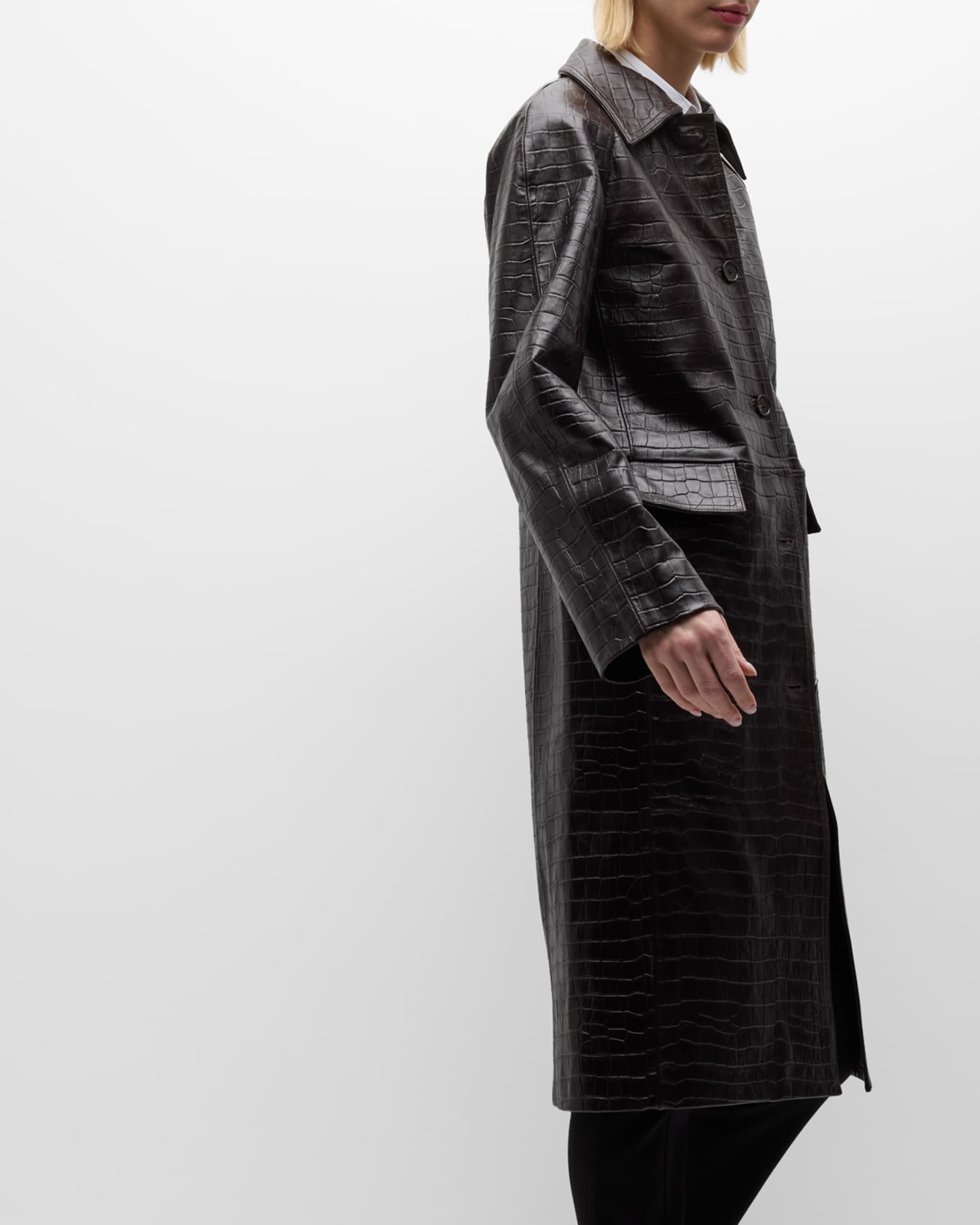 Totême wide-sleeved midi coat - Black