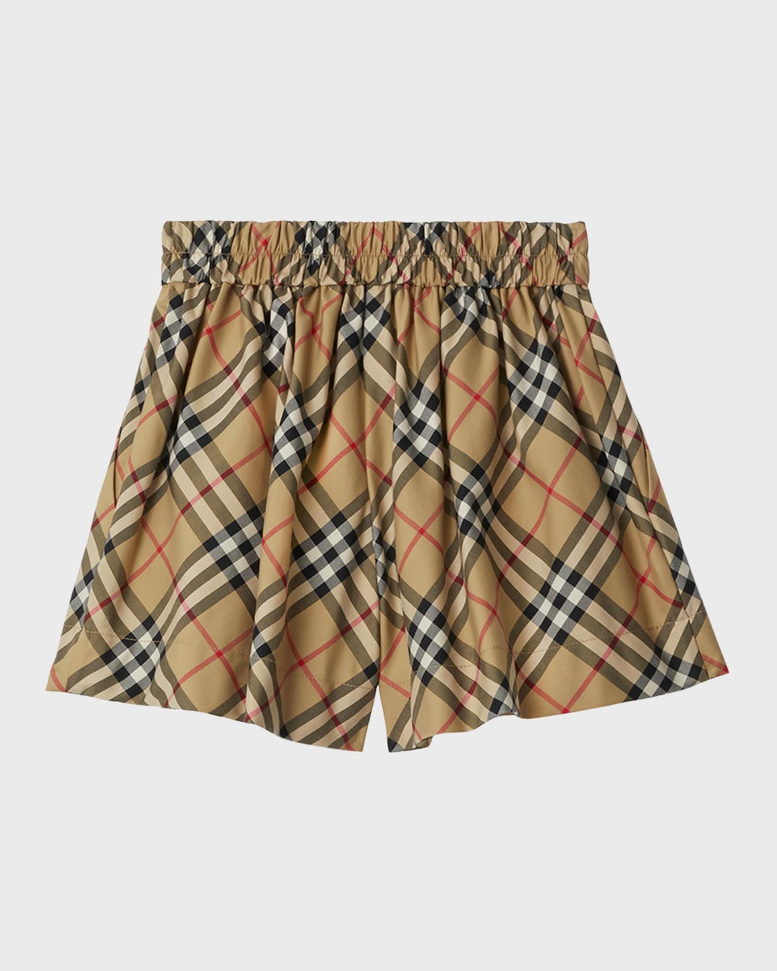 Burberry Girl's Marcy Bias Check Shorts, Size 314 Neiman Marcus