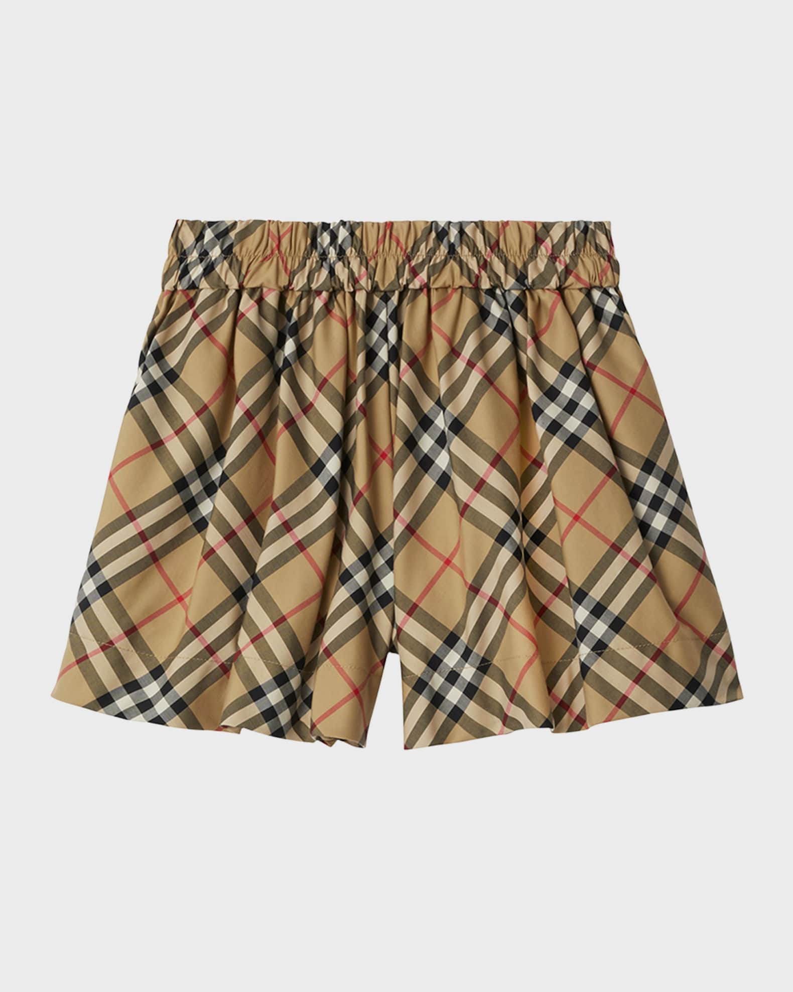 Burberry Girl's Marcy Bias Check Shorts, Size 314 Neiman Marcus