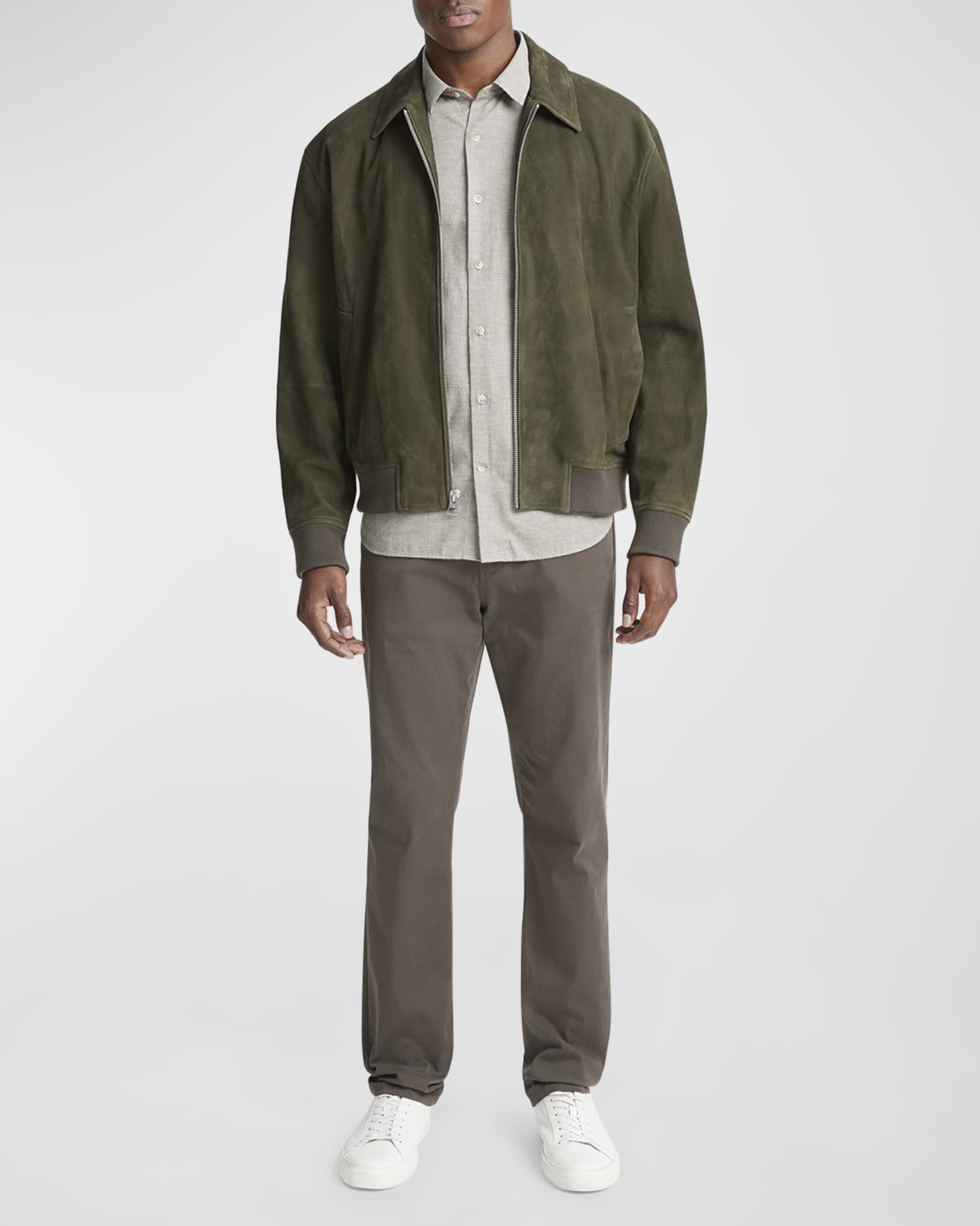 Vince Men's Suede Bomber Jacket | Neiman Marcus