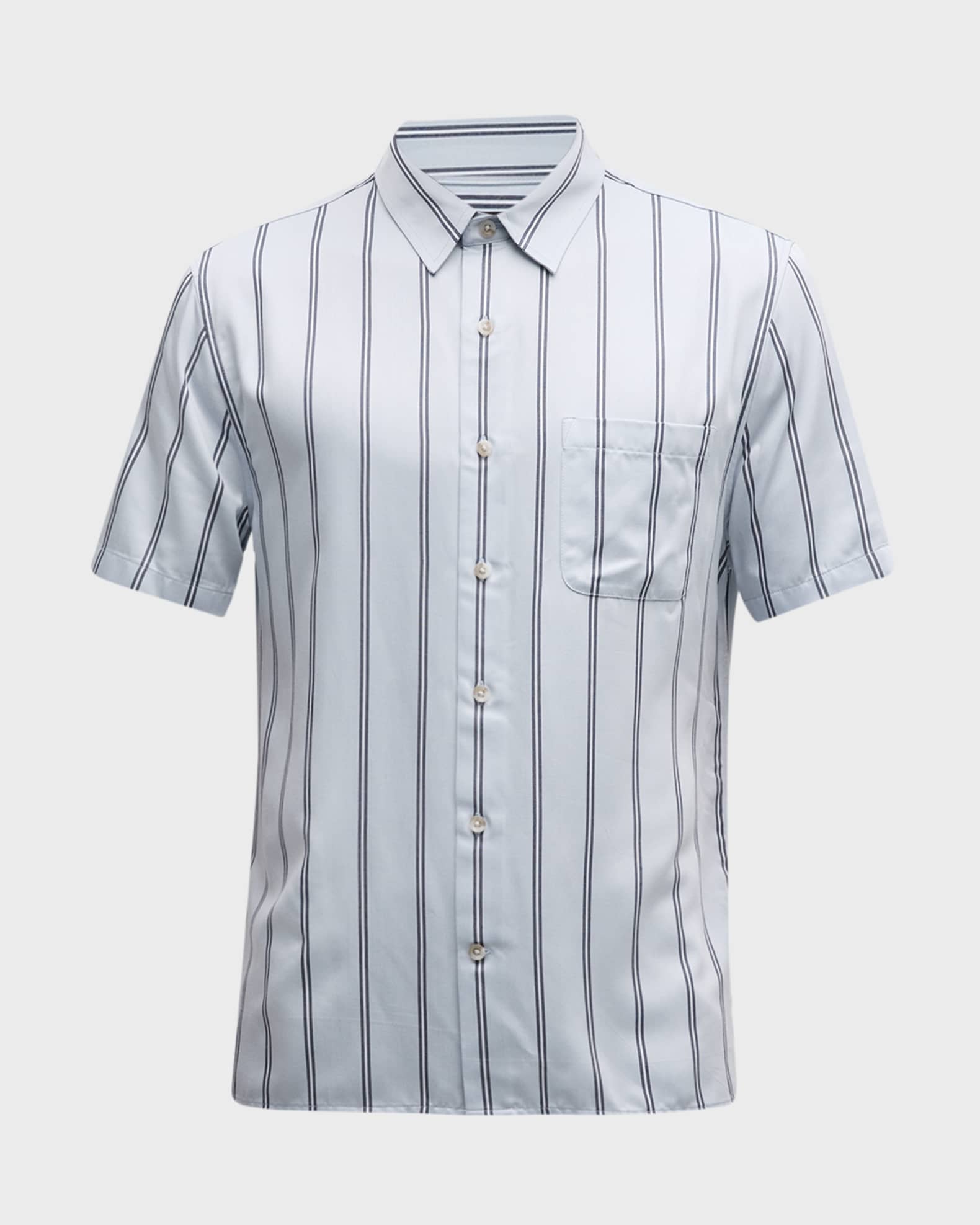 Vince Men's Pacifica Stripe Short Sleeve Sport Shirt | Neiman Marcus