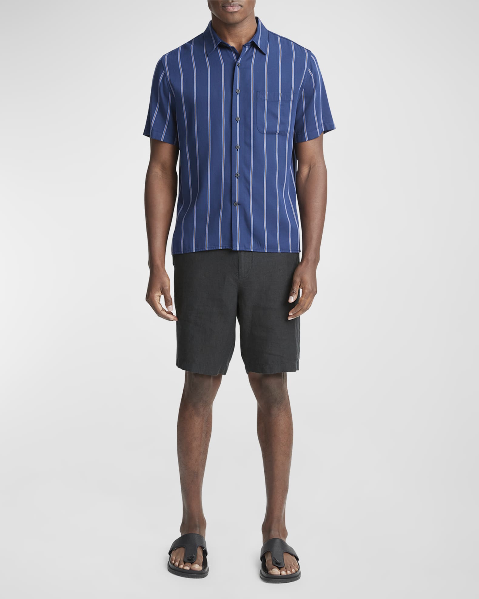 Vince Men's Pacifica Stripe Short Sleeve Sport Shirt | Neiman Marcus