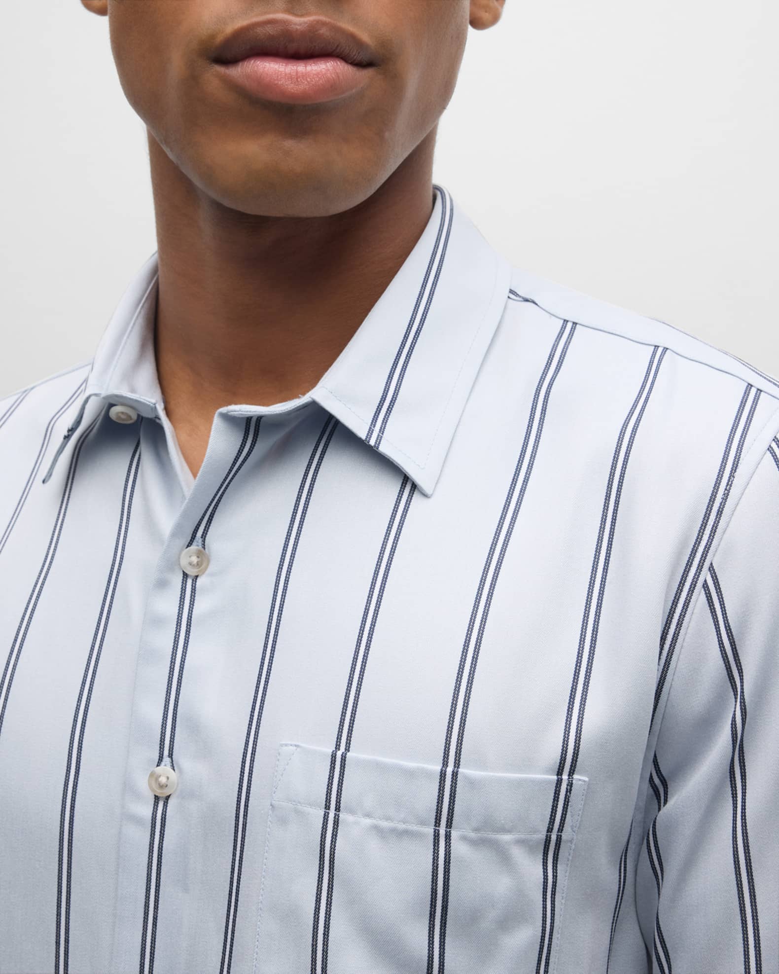 Vince Men's Pacifica Stripe Short Sleeve Sport Shirt | Neiman Marcus