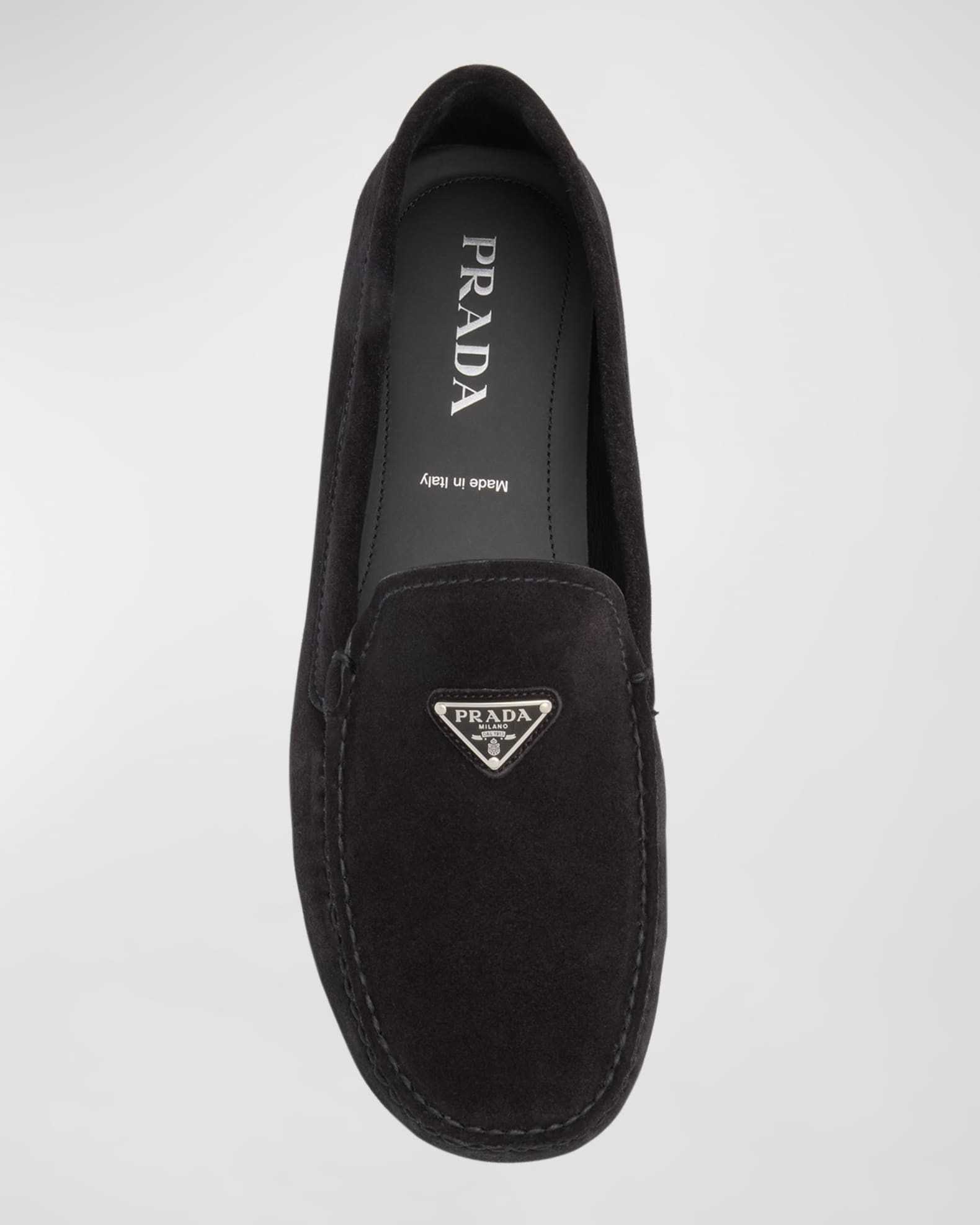 【PRADA】SUEDE DRIVING SHOES Suede driving shoes in beige - Prada | Mytheresa