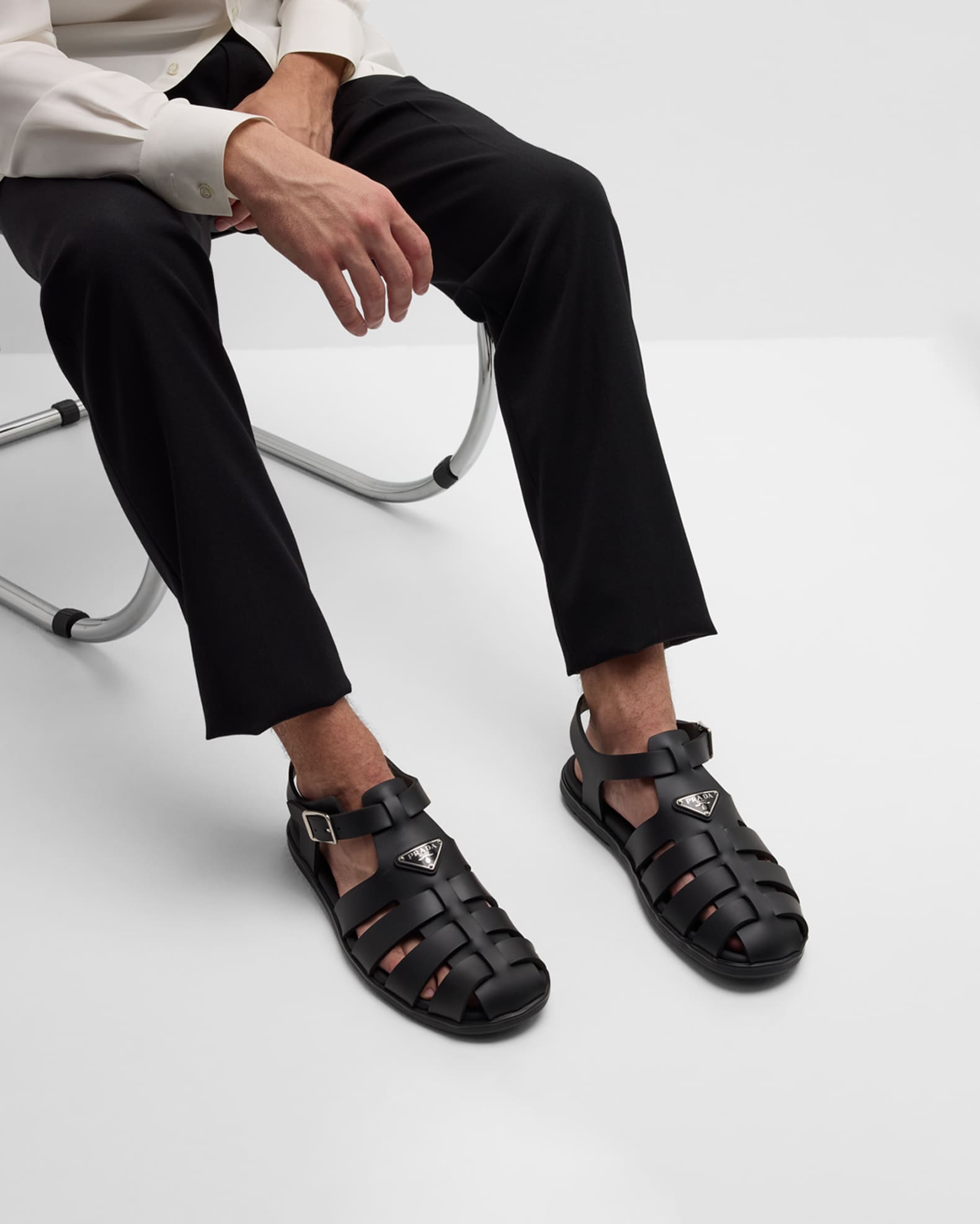 Prada mens leather sandals sale