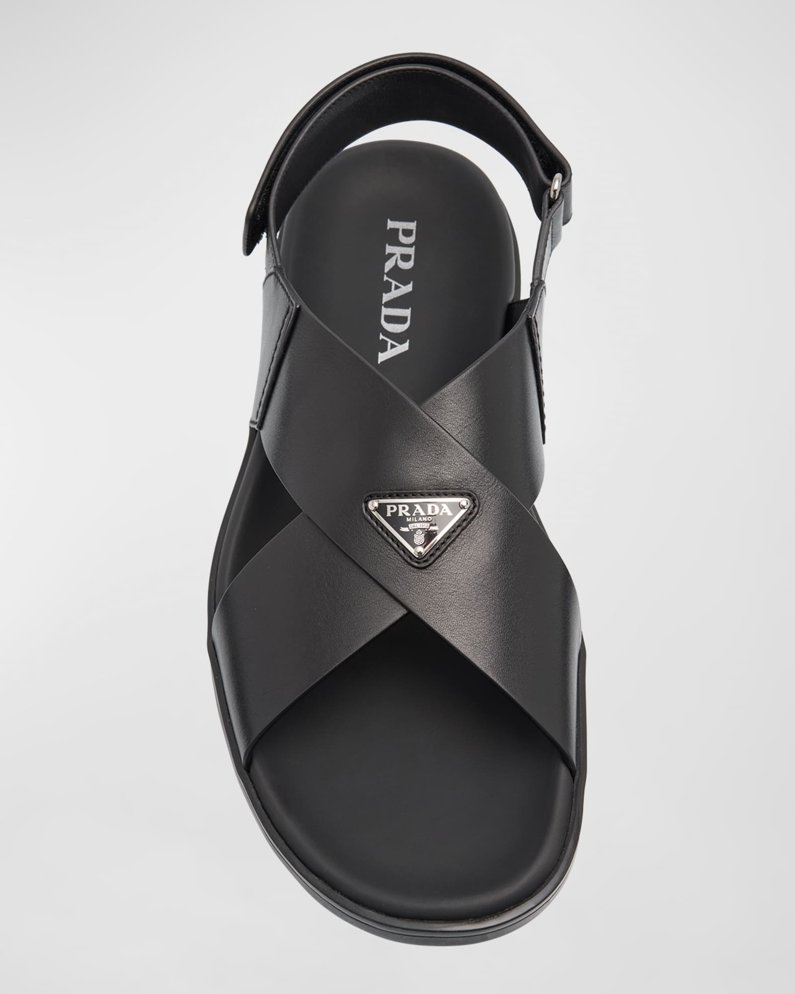 Prada Men's Leather Crisscross Sport Sandals | Neiman Marcus