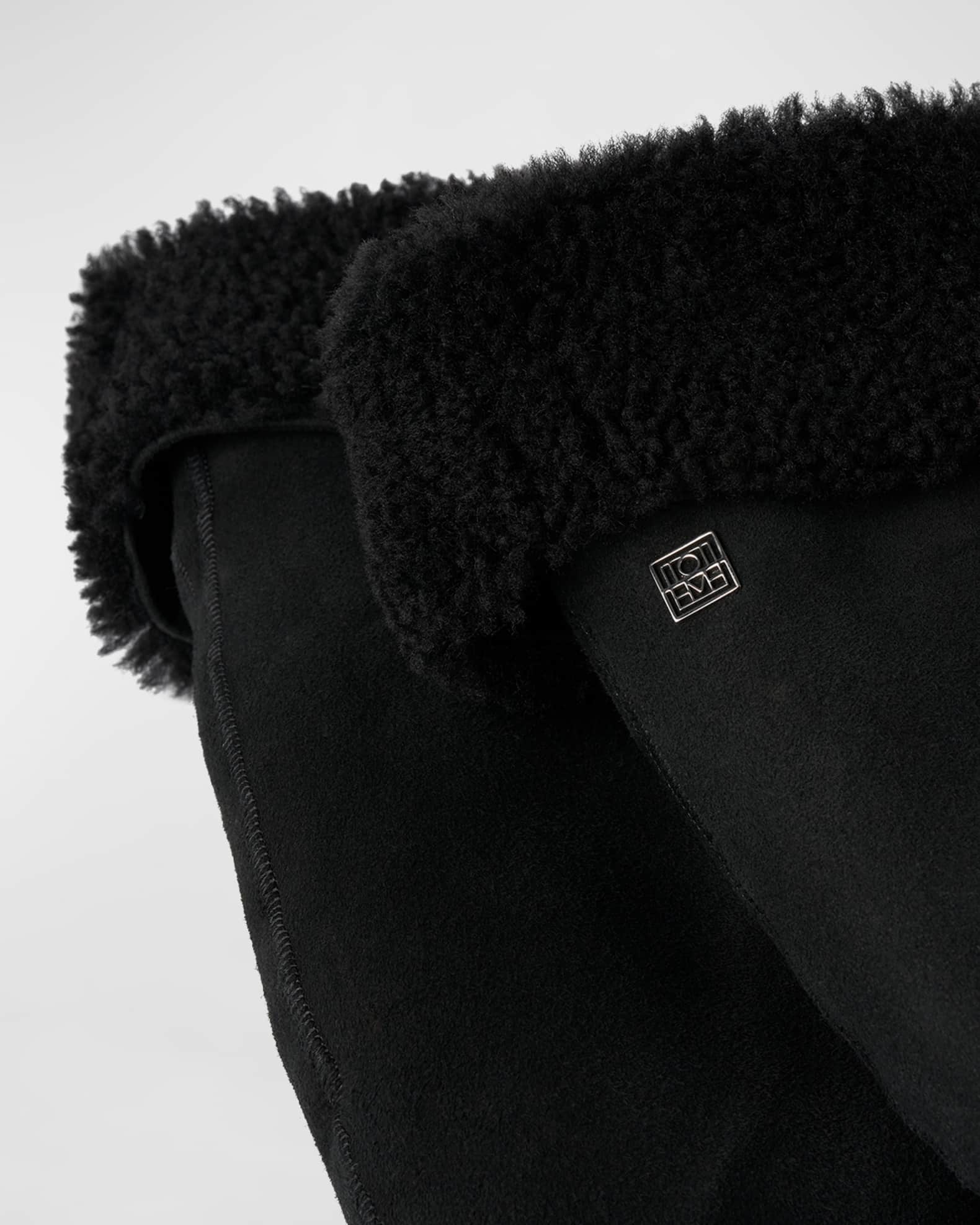 Suede & Shearling Mittens  1
