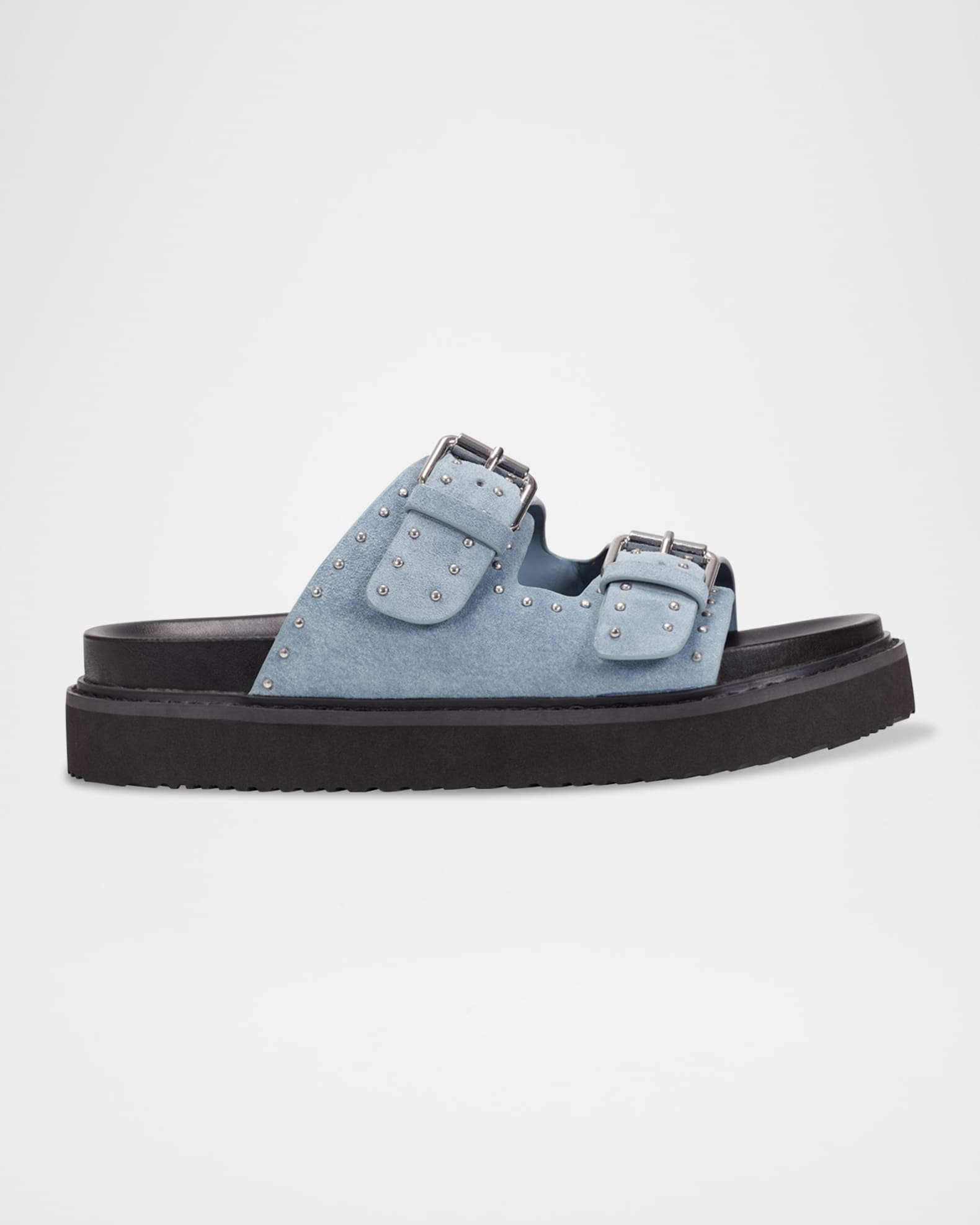 Agusta Micro Stud Leather Dual-Buckle Sandals 0
