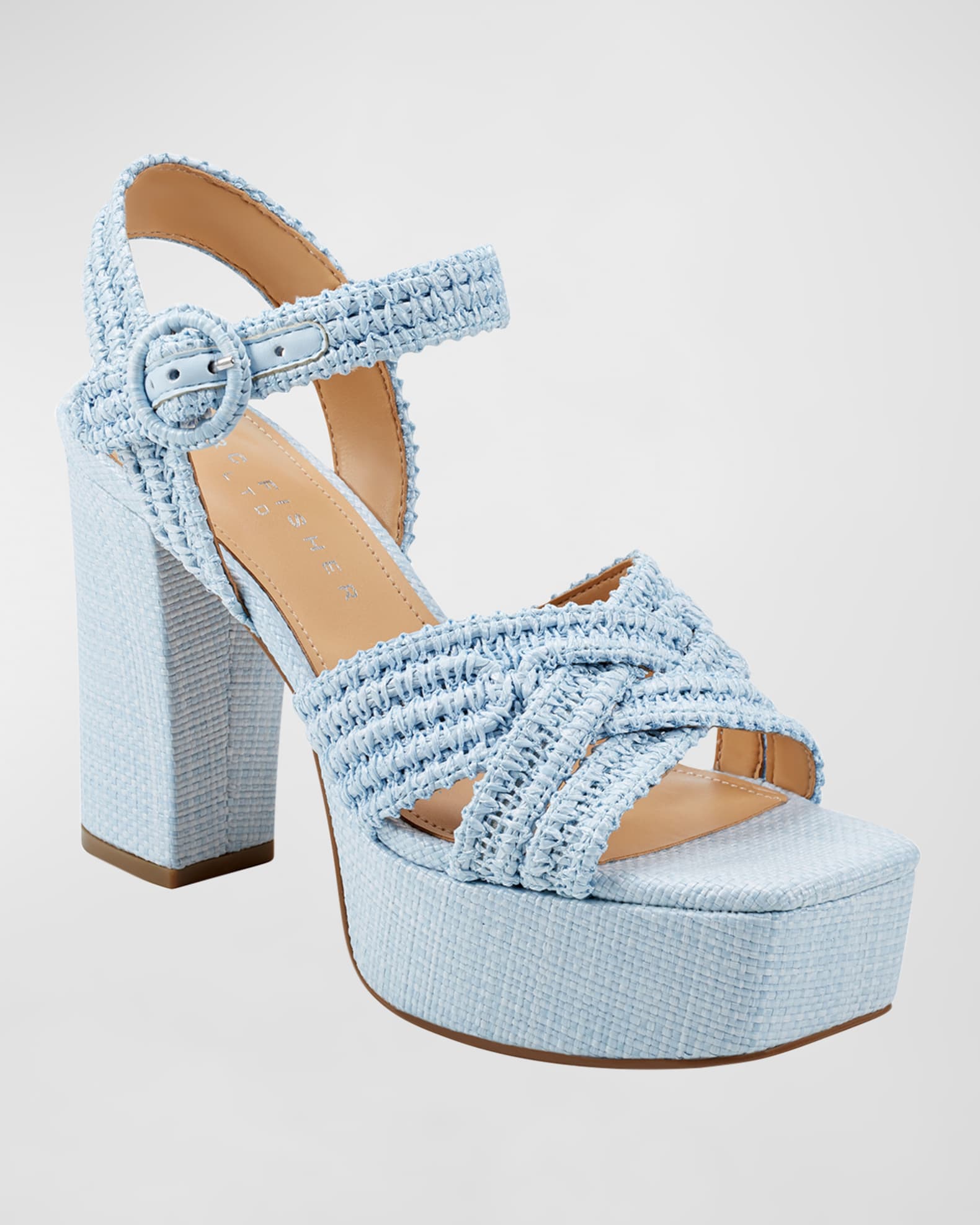 Bamboo Crisscross Ankle Strap Wooden Platform Mule Wedge
