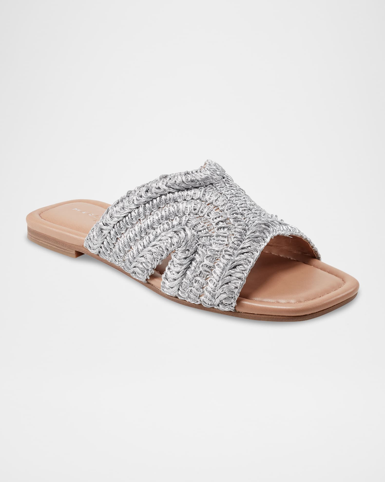 Narda Woven Raffia Flat Slide Sandals 1