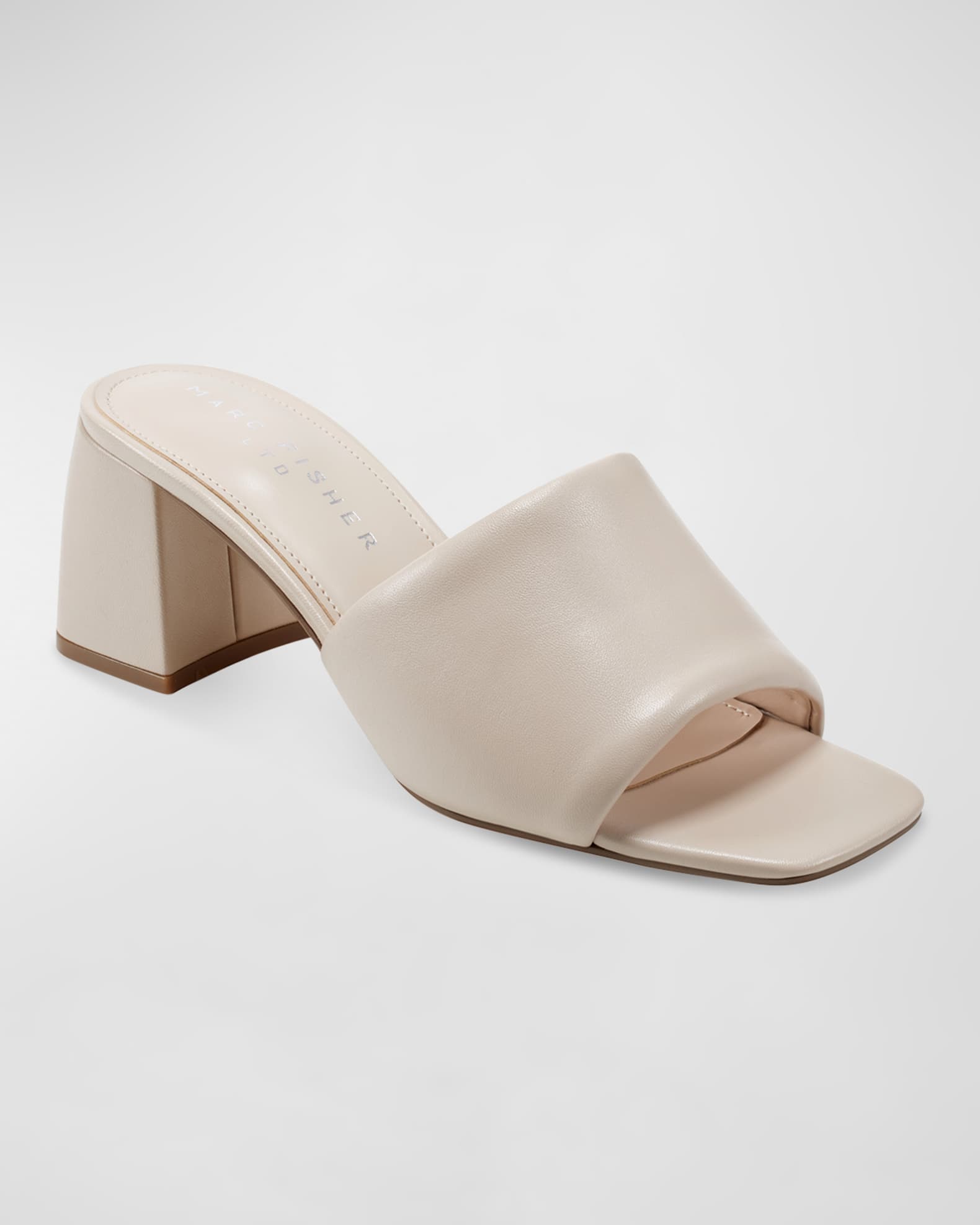 Marc Fisher LTD Nombra Padded Leather Mule Sandals | Neiman Marcus