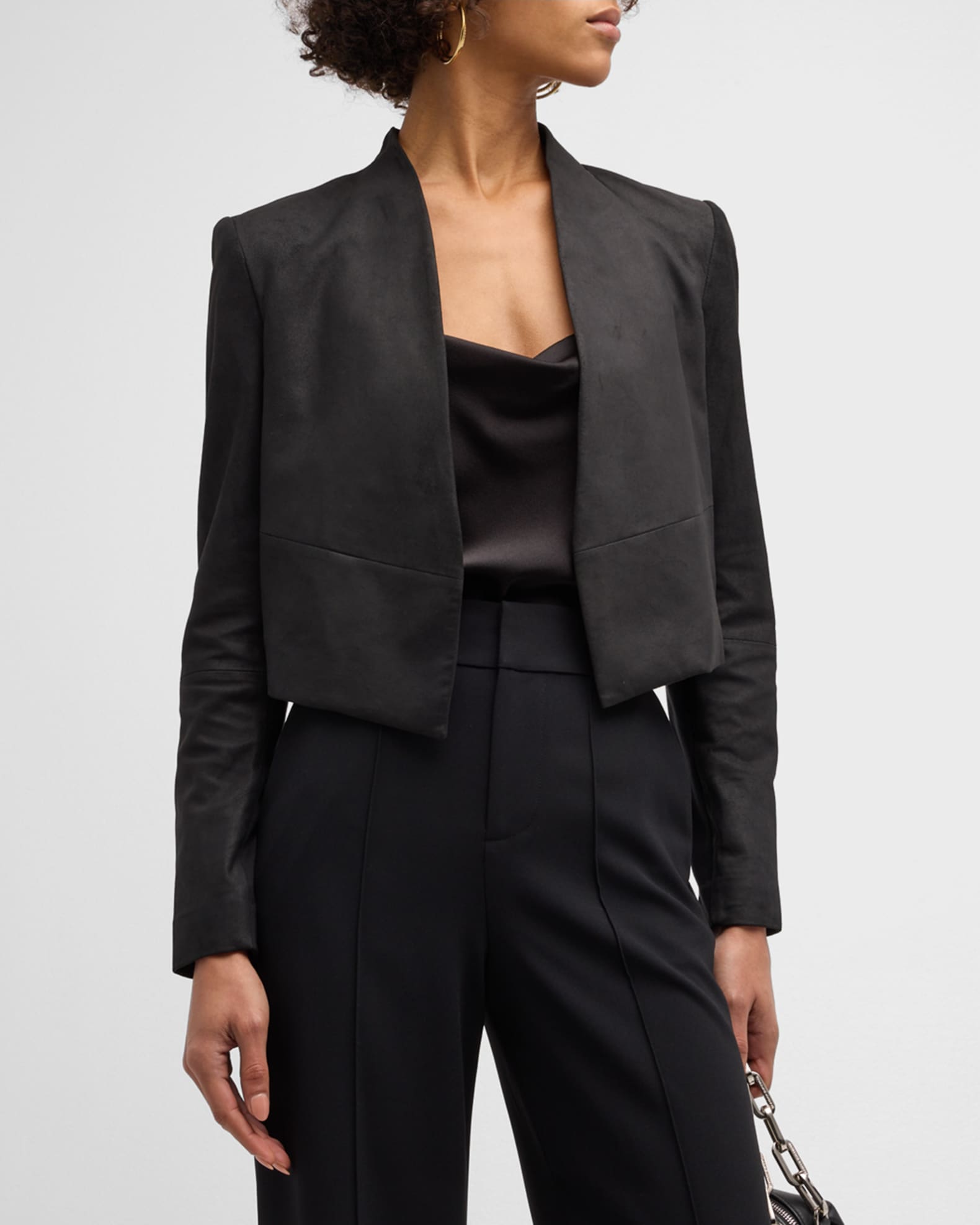 New Harvey Suede Open Front Jacket