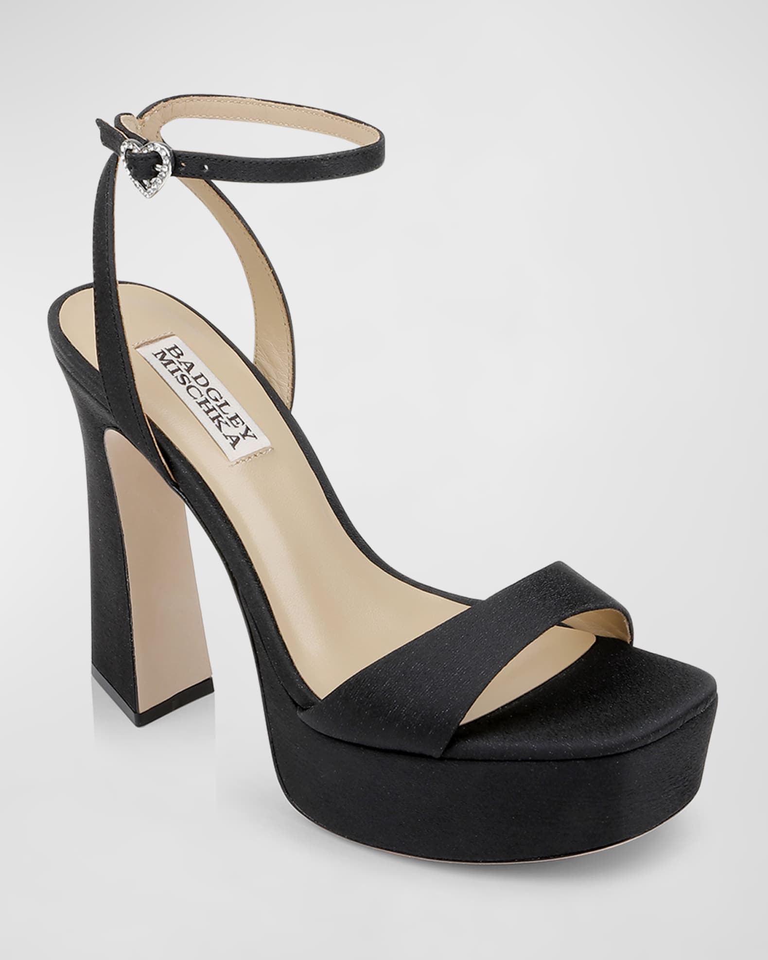 Caia Crystal Heart Platform Sandals 1