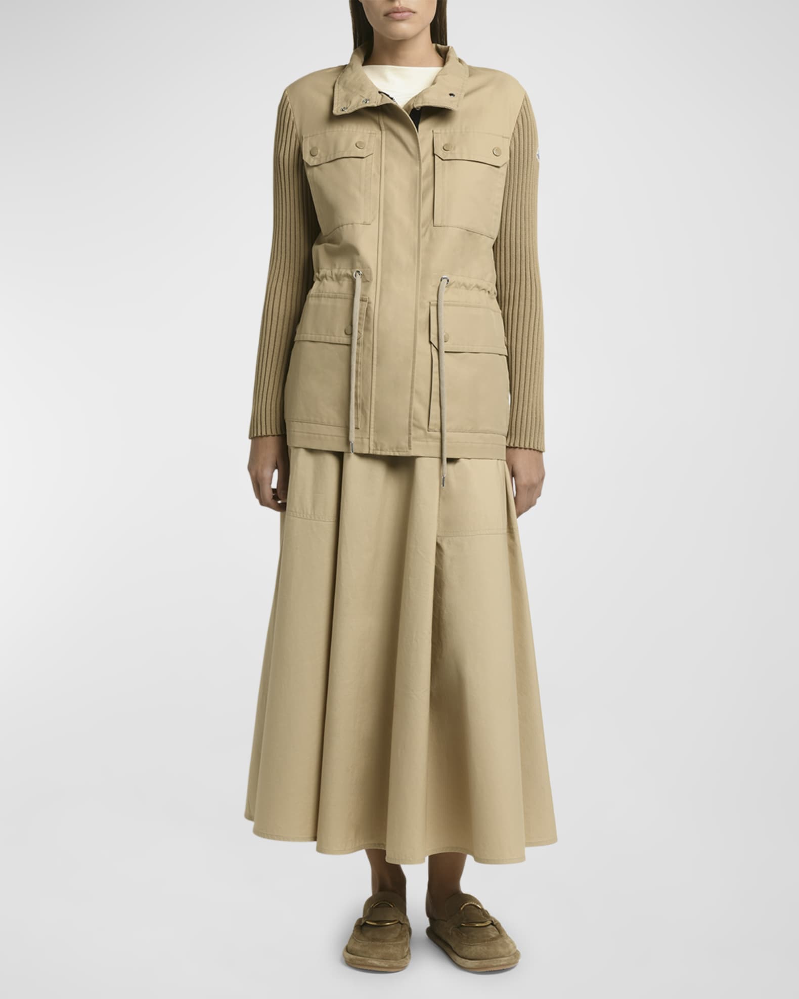 Moncler RibKnit Utility Jacket Neiman Marcus