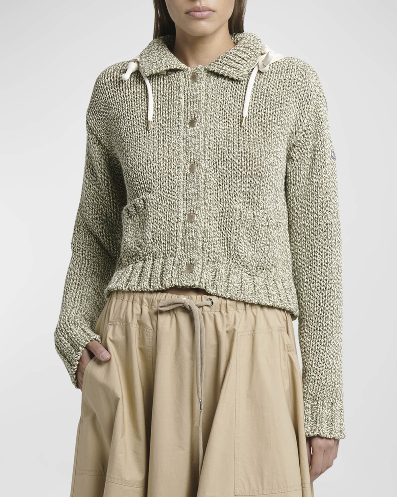 Rib-Knit Hooded Cardigan 1