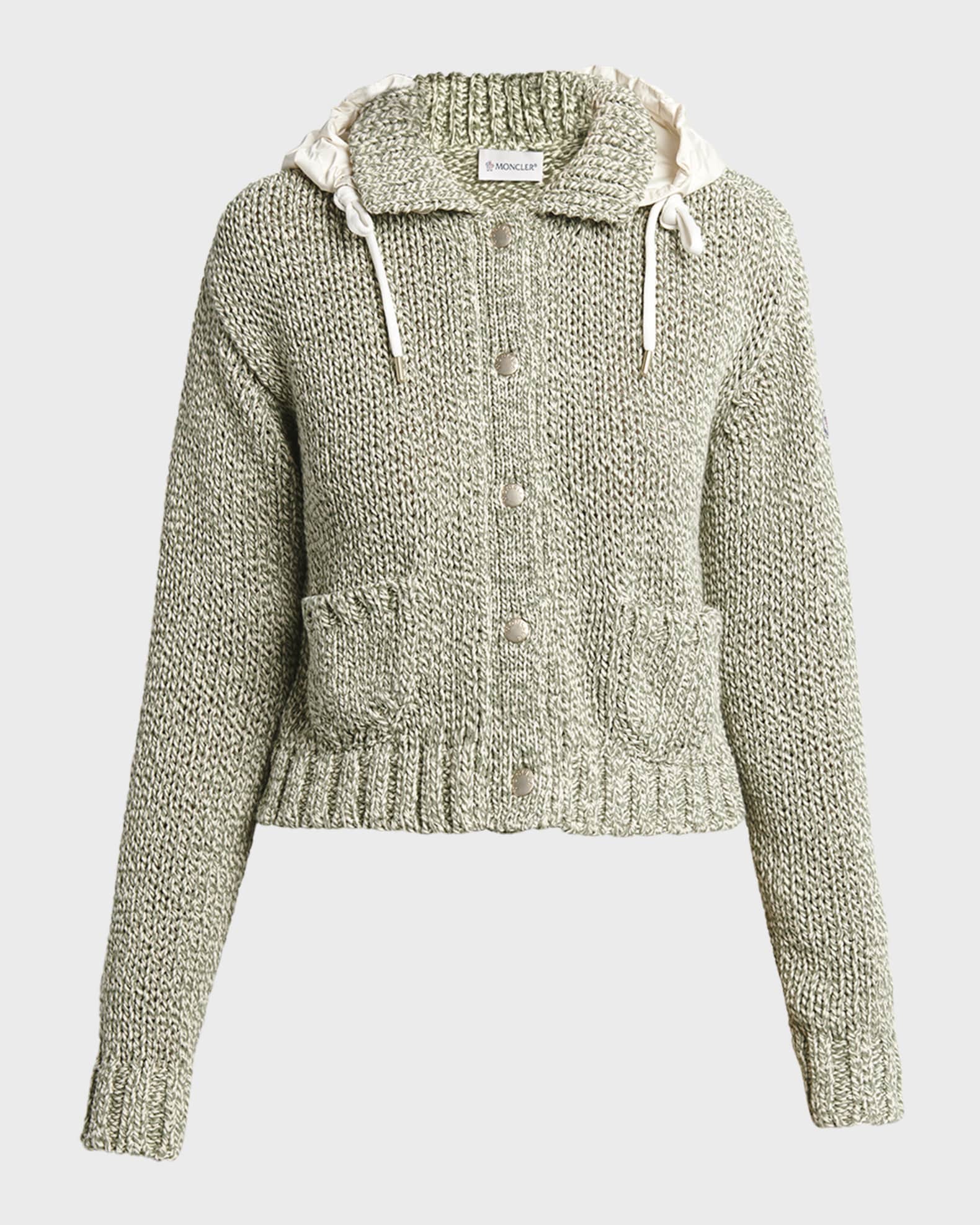 Rib-Knit Hooded Cardigan 0