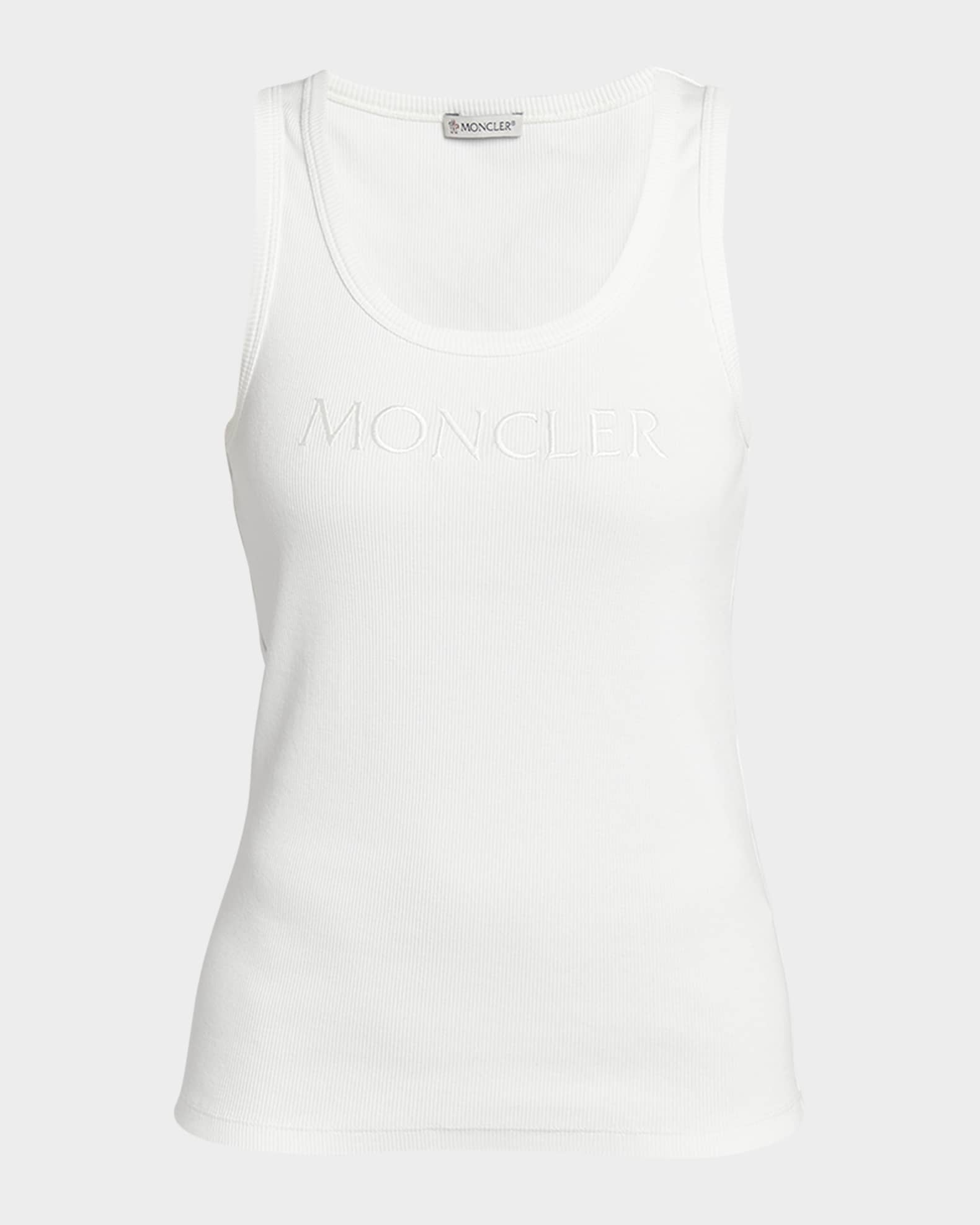 Moncler Embroidered Logo Jersey Tank Top Neiman Marcus